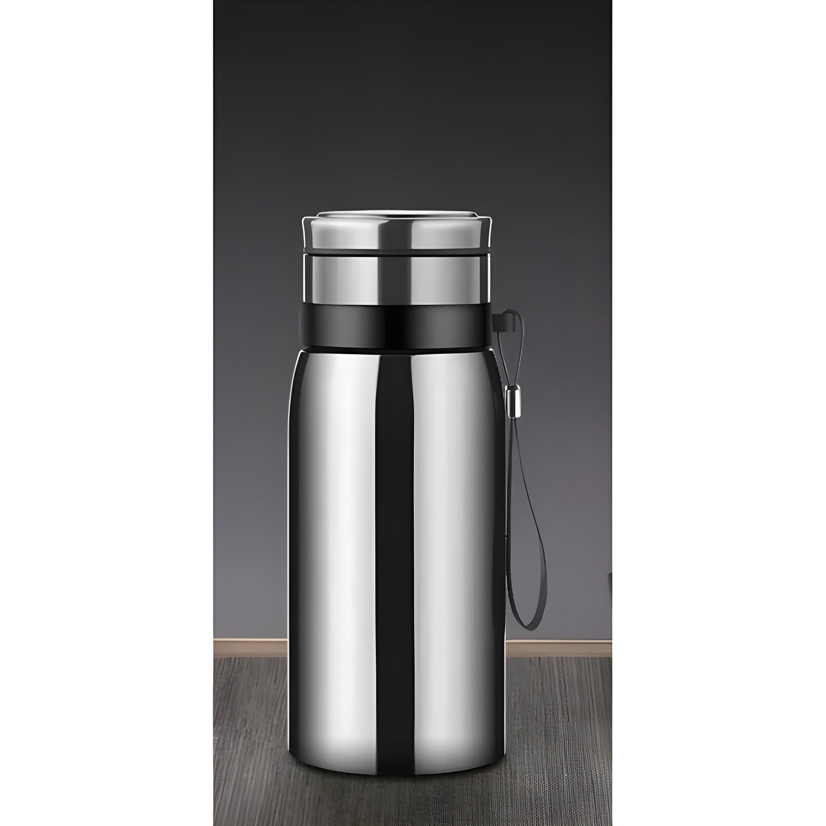 Termokopp i Rustfritt Stål med Tesil – Isolert og Praktisk | Perfekt for Te på Farten - 750ml / Sølv - Termoser