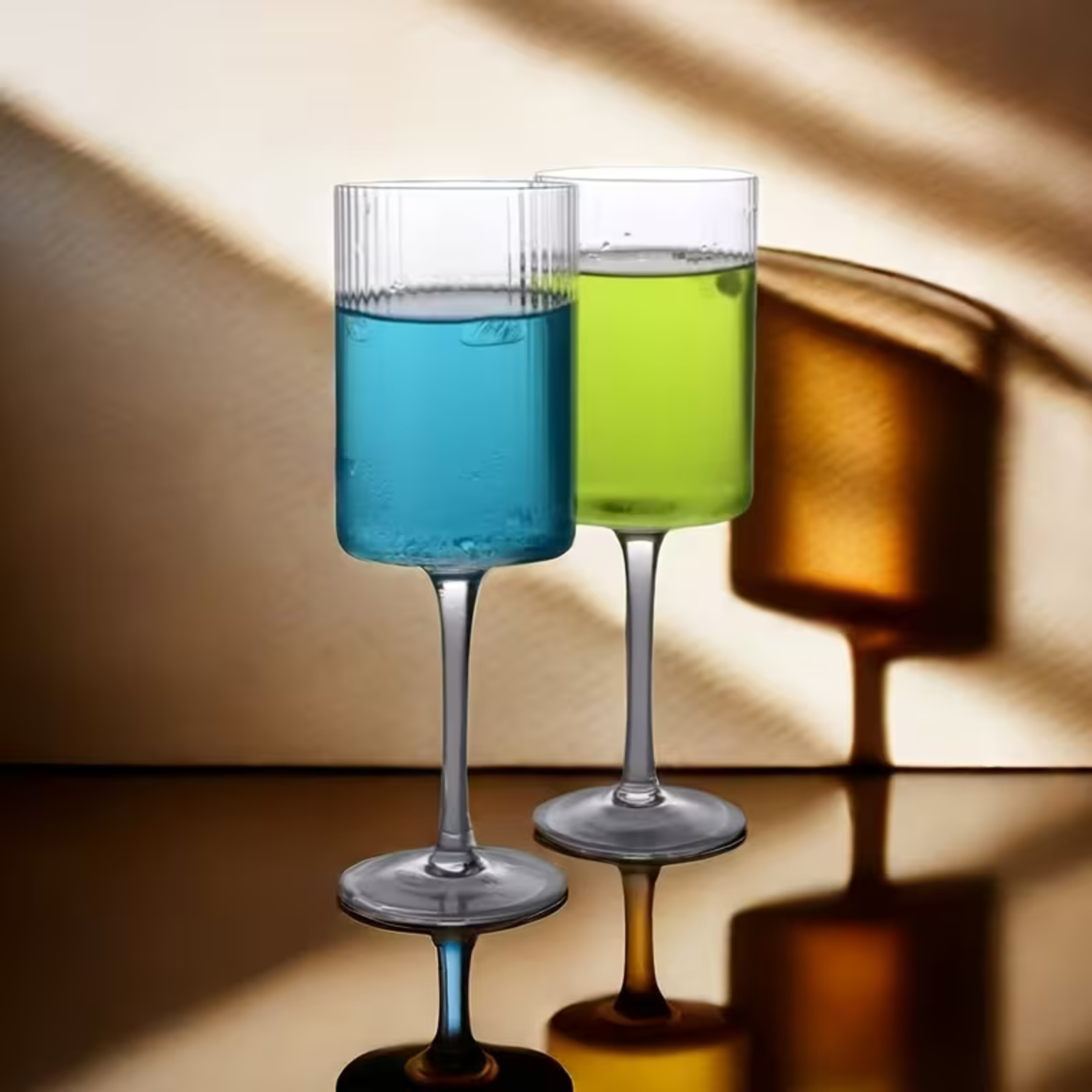 Krystallglass Med Vintage-Riller – Gjennomsiktig Og Dekorativt | Elegant Glass Til Hverdagsbruk Og Borddekking