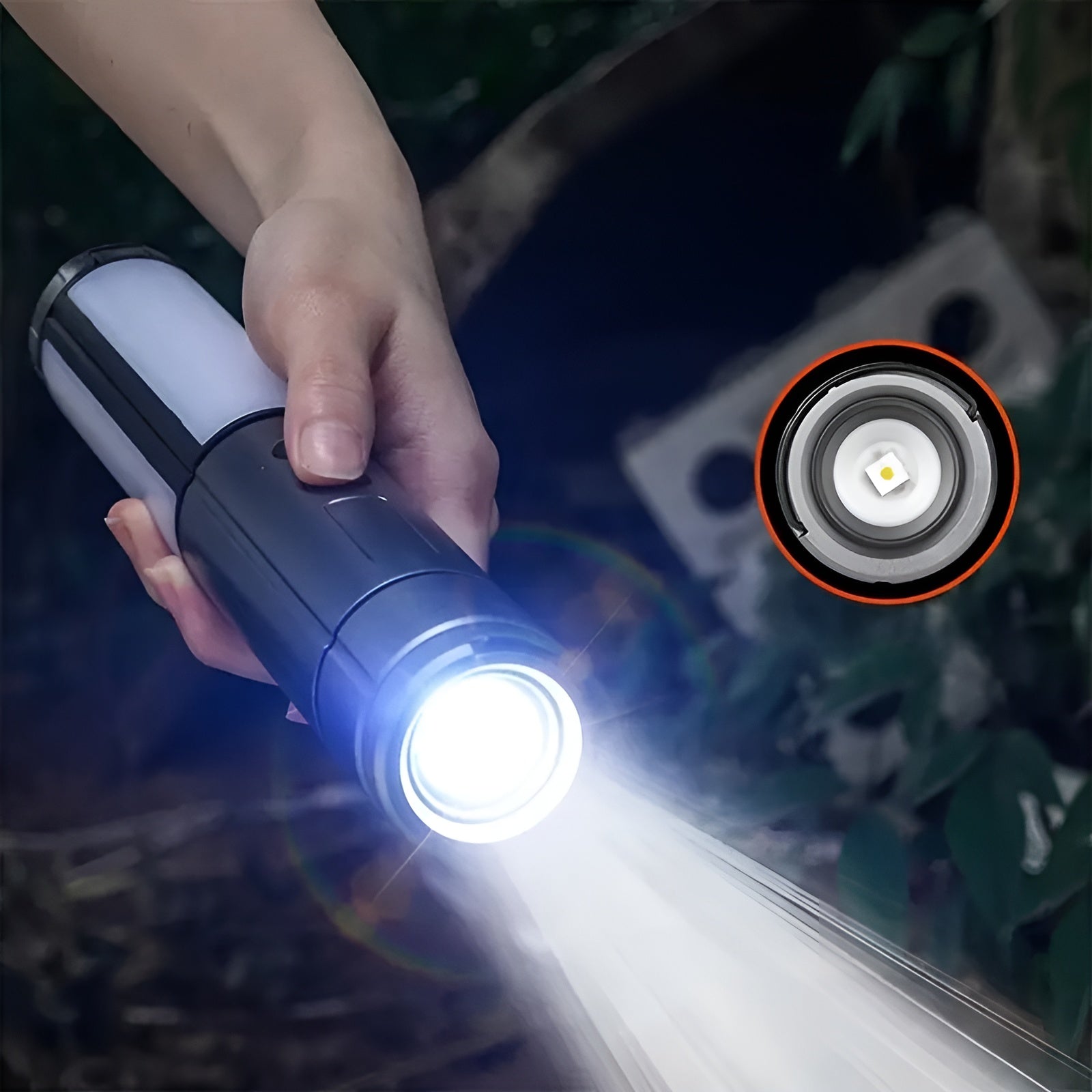 LED Campinglykt – Oppladbar og Sammenleggbar | 270° Justerbar Arm og Flere Lysmoduser