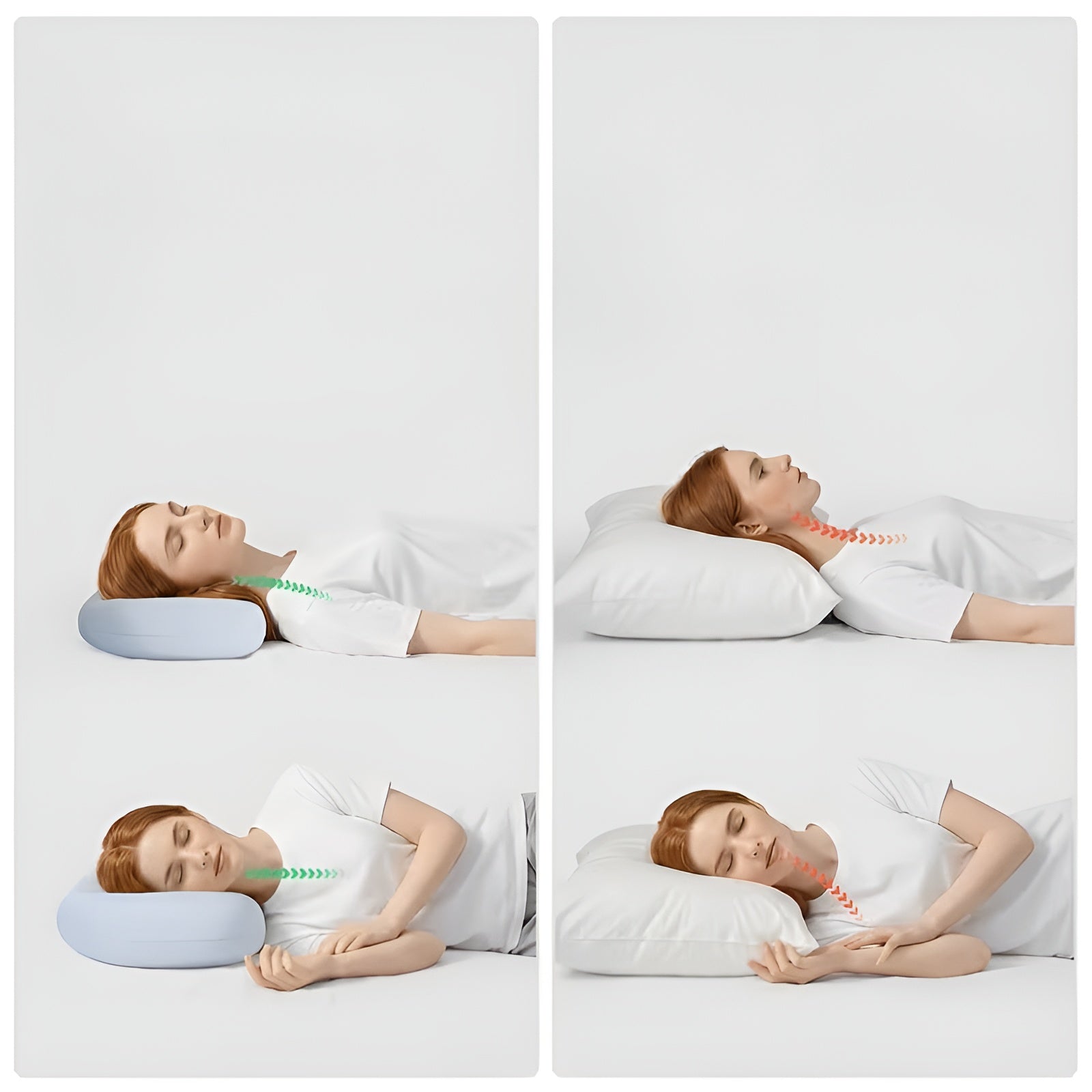 Cloud Ergonomisk Nakkepute – Pustende Og Kjølig | Perfekt For De Som Sover På Siden Eller På Magen, Egnet For Bruk Hele Året