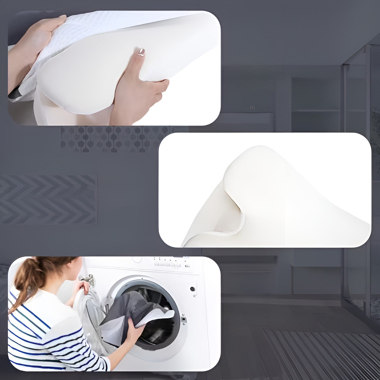 Ergonomisk Formet Nakkepute – For Rygg- og Sidesovere, Flere Sovestillinger | Vaskbar, For Hele Året