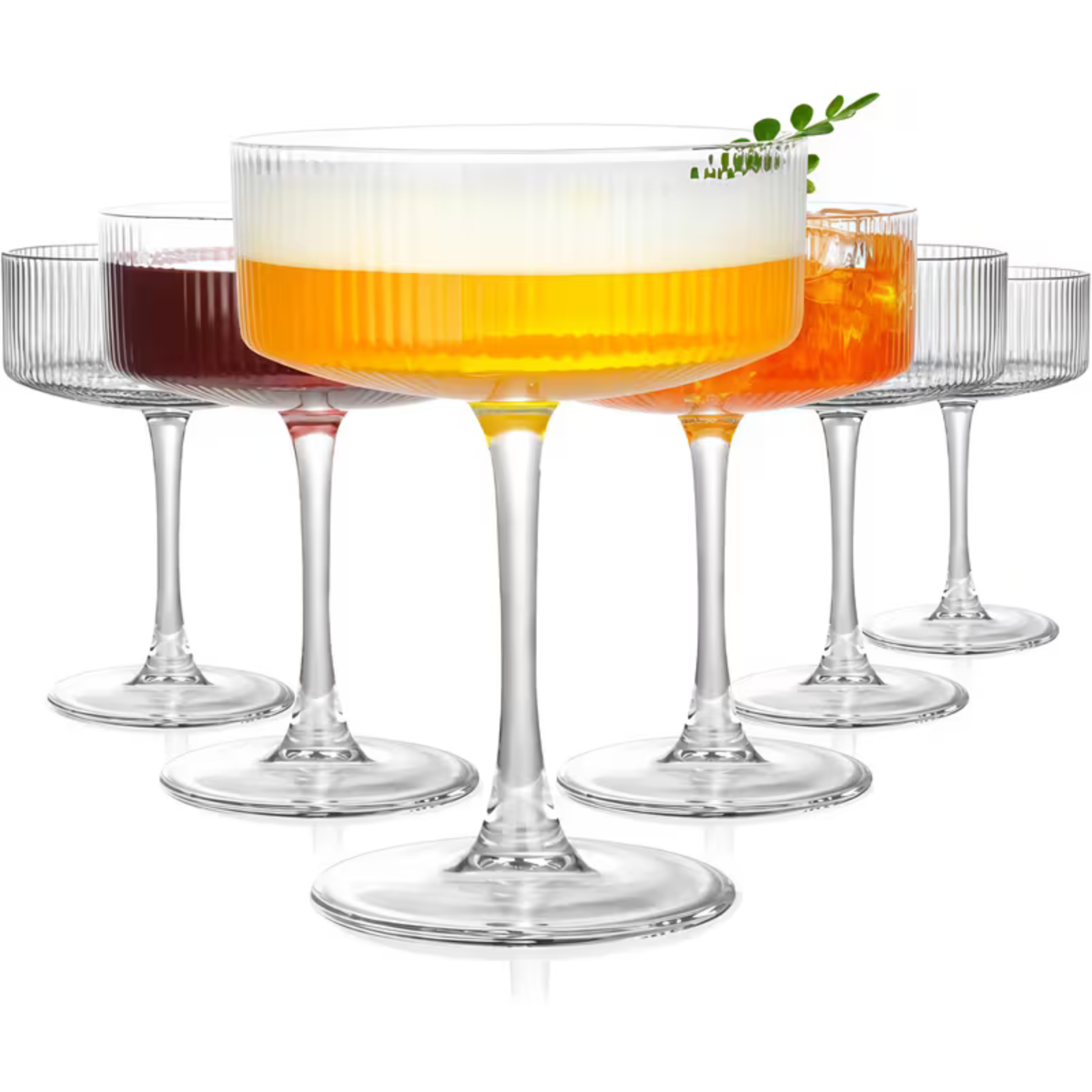 Cocktailglass Med Rillestruktur – Elegant Relieffdesign | Perfekt For Martini Og Margarita