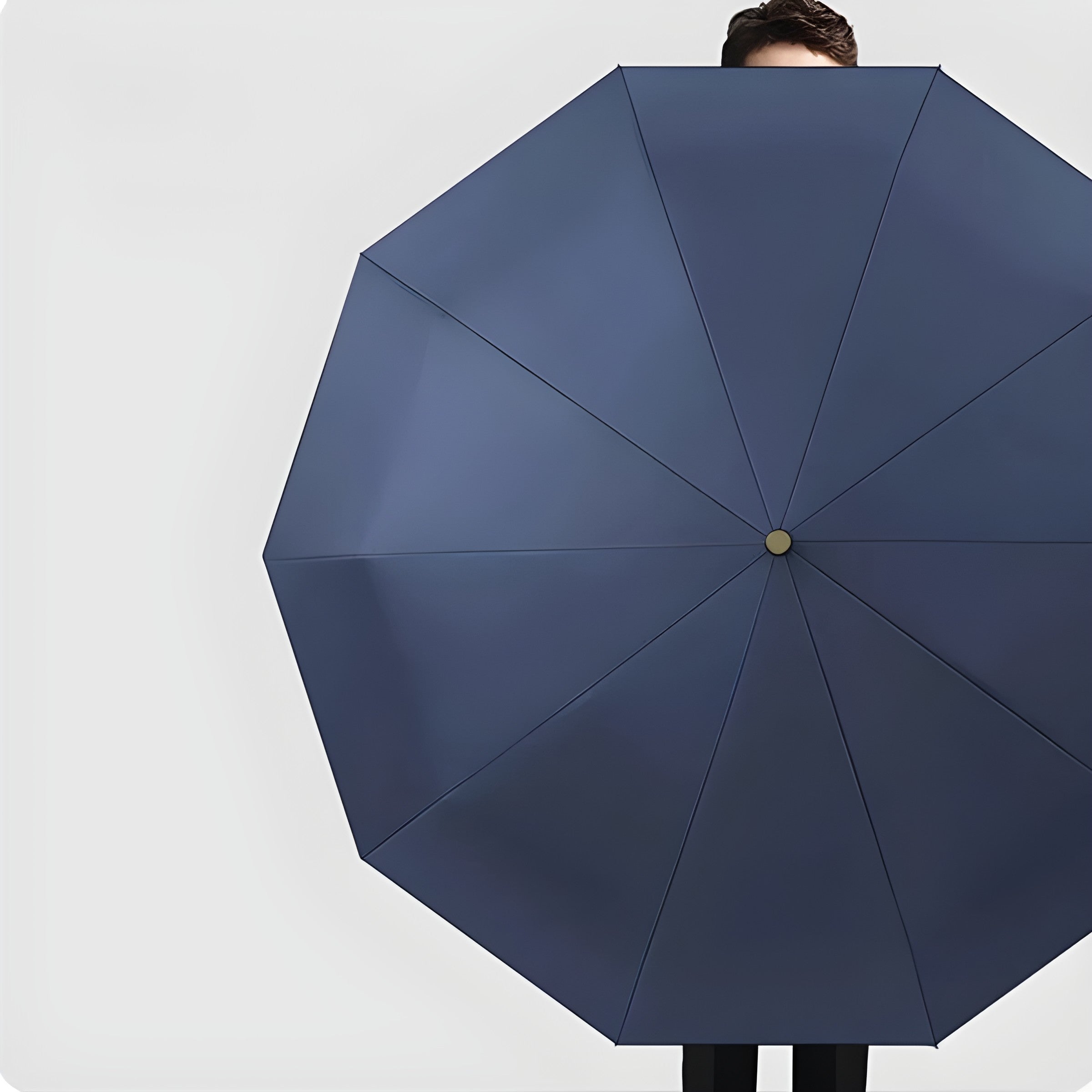 Automatisk Sammenleggbar Paraply – Trehåndtak, Vindbestandig Design | 106 cm