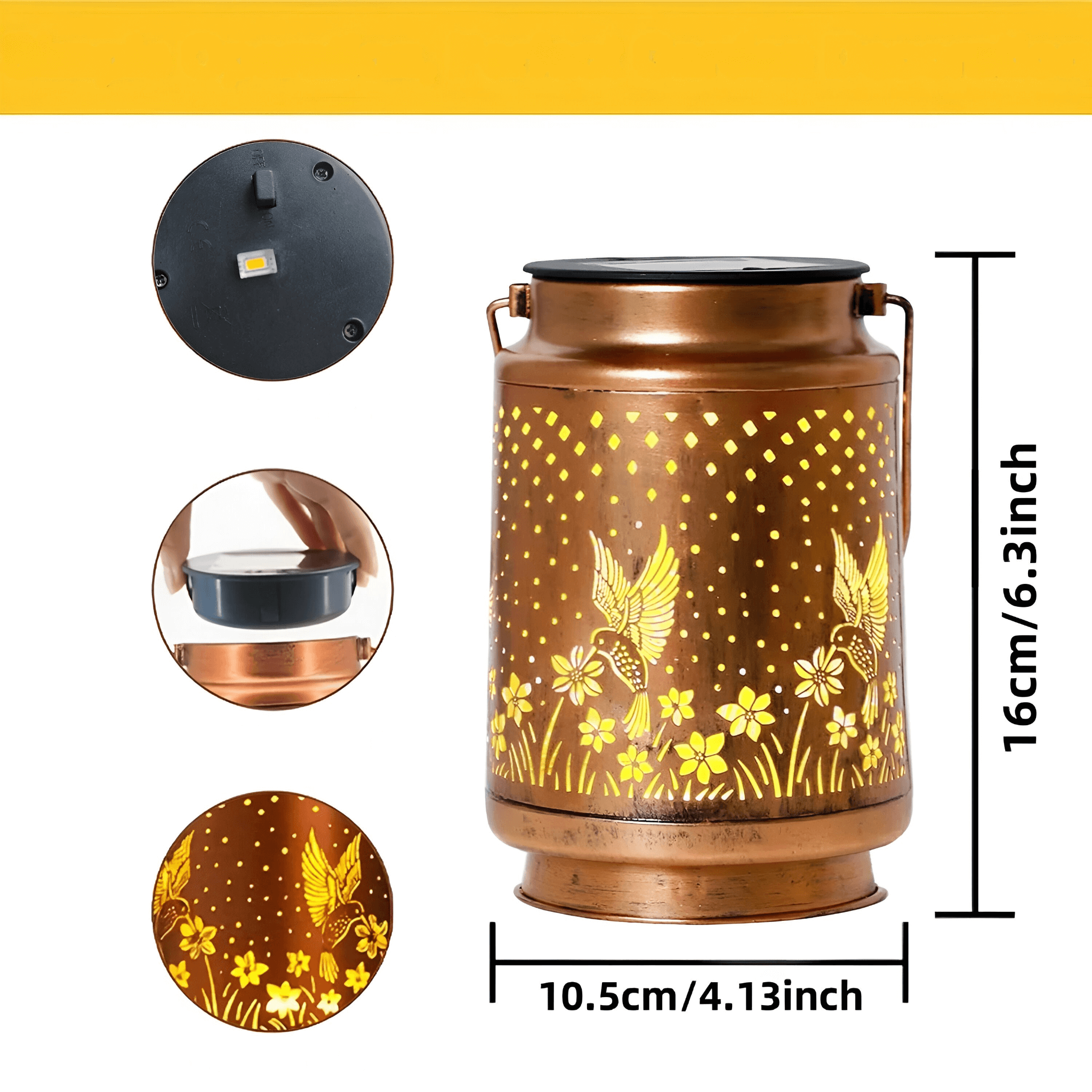 Vinga – Solcelle LED-hagelykt med Kolibri-Design