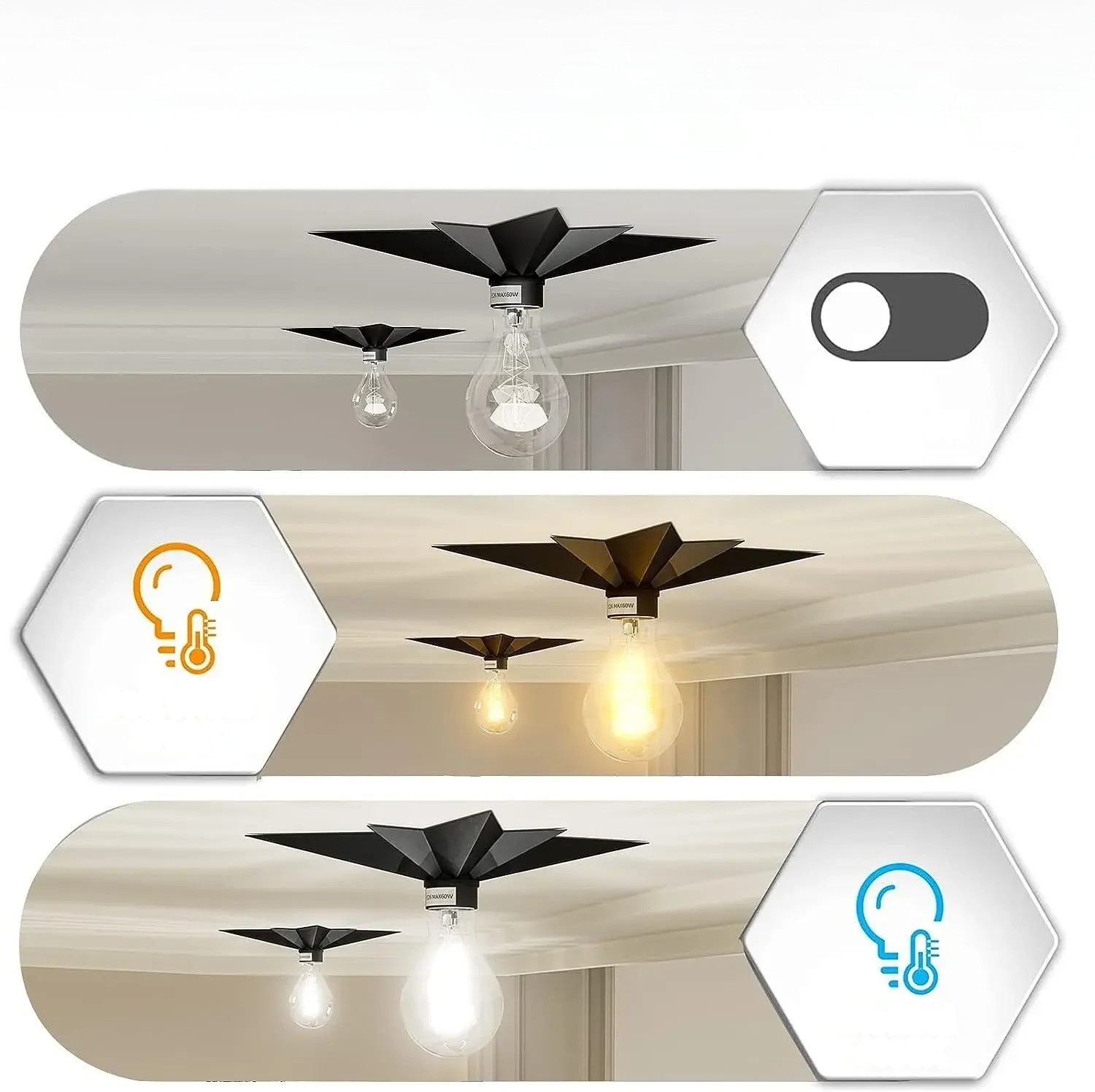 Stjerneformet LED-Vegglampe – Moderne og Dekorativ | Stemningsfull Belysning for Hjemmet - Lysarmaturer for vegg
