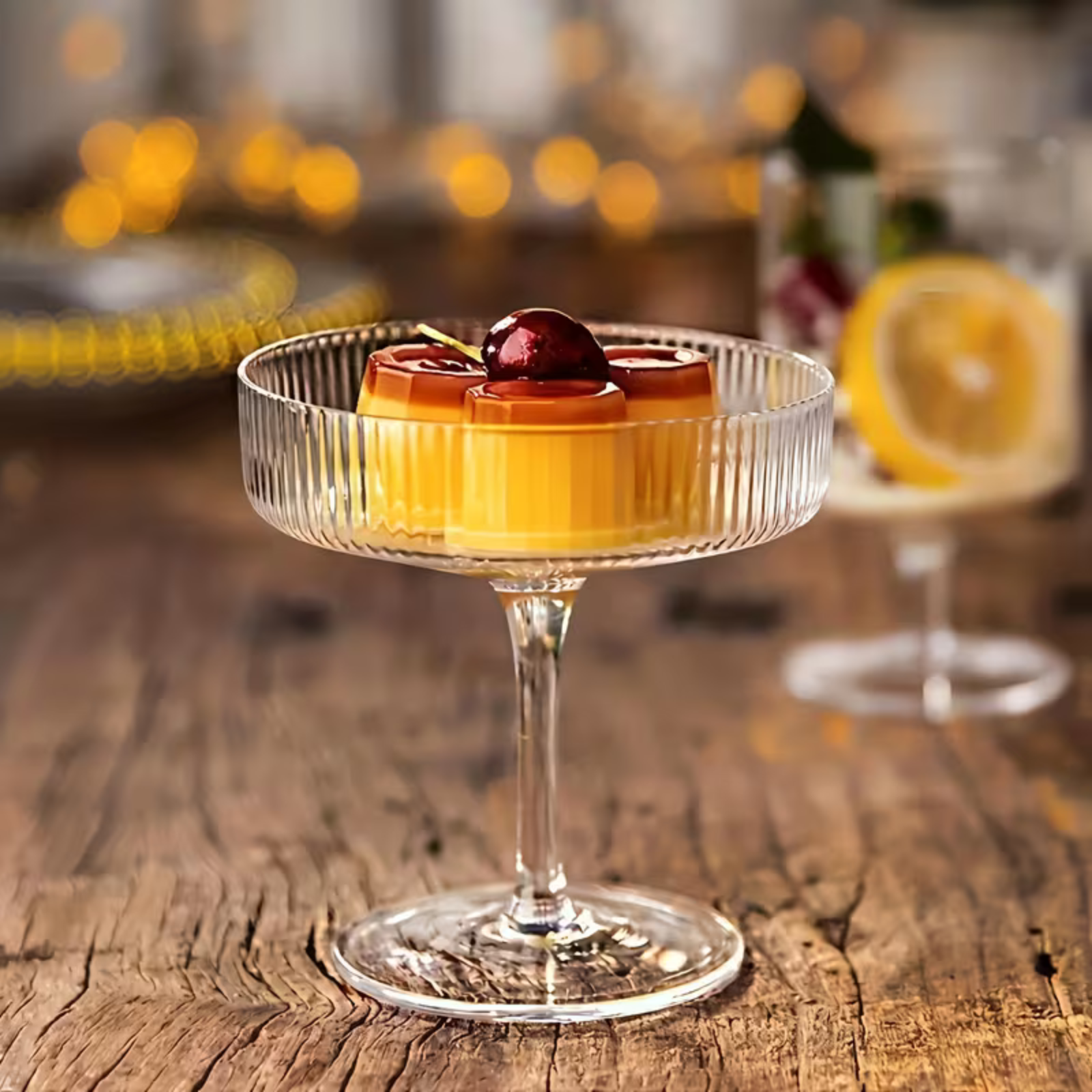 Cocktailglass Med Rillestruktur – Elegant Relieffdesign | Perfekt For Martini Og Margarita