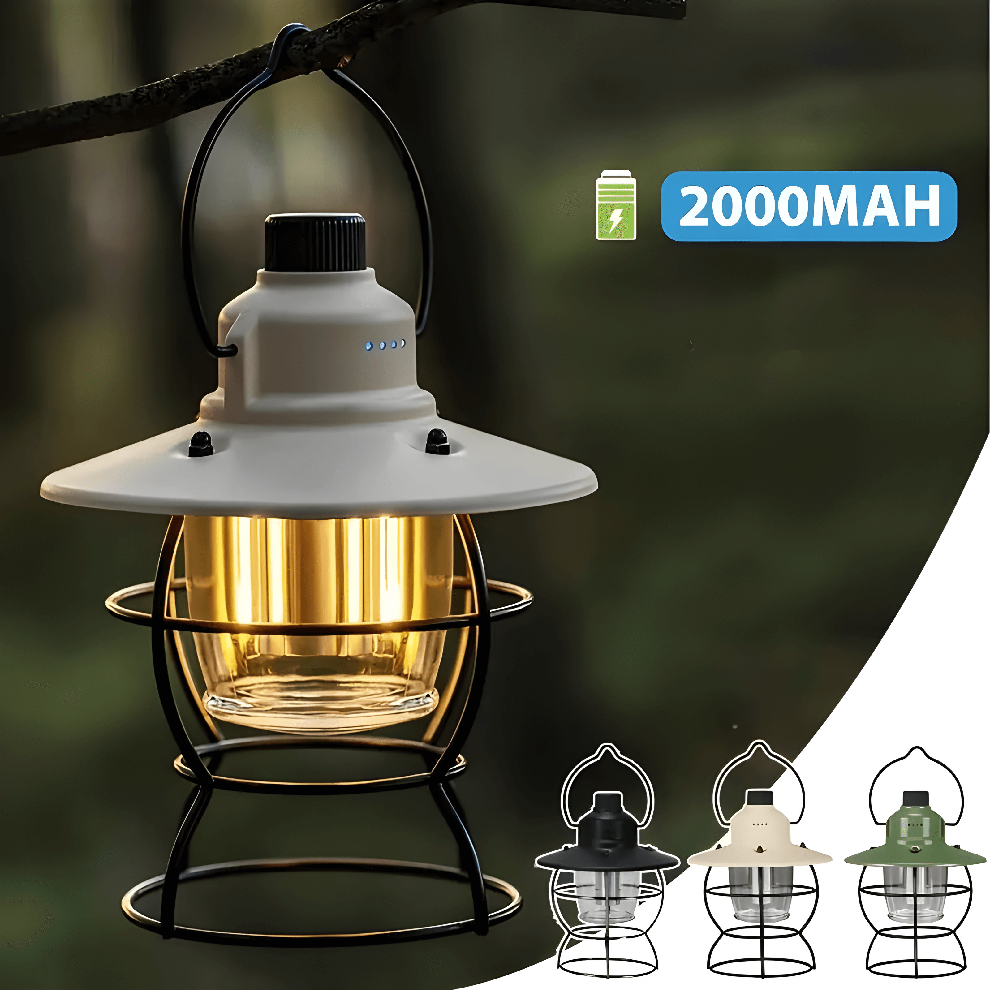 NordLys – Campinglampe i LED, Oppladbar og Bærbar