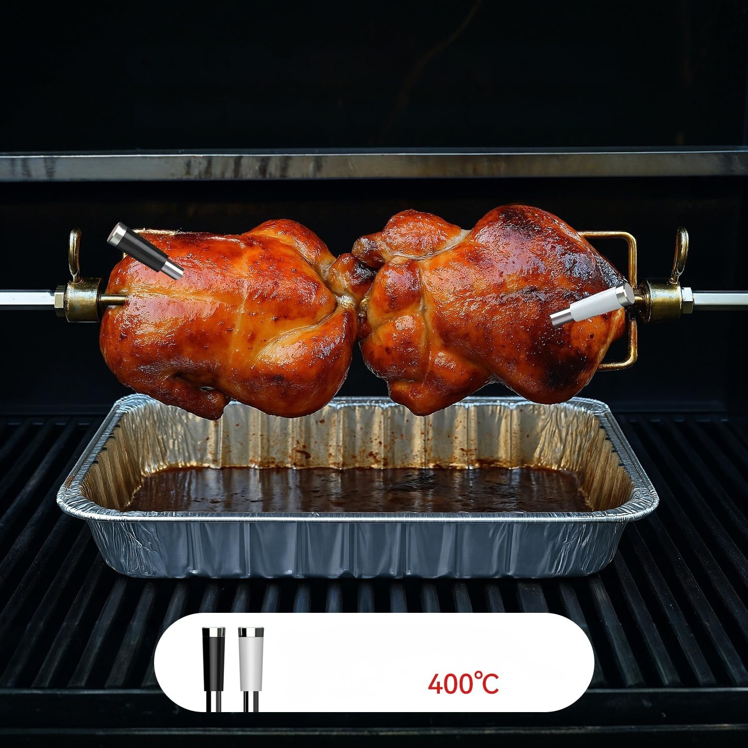 Kabelloses Grillthermometer mit 2 Sonden – Exakte Temperaturmessung | Perfekt für Fleisch & BBQ