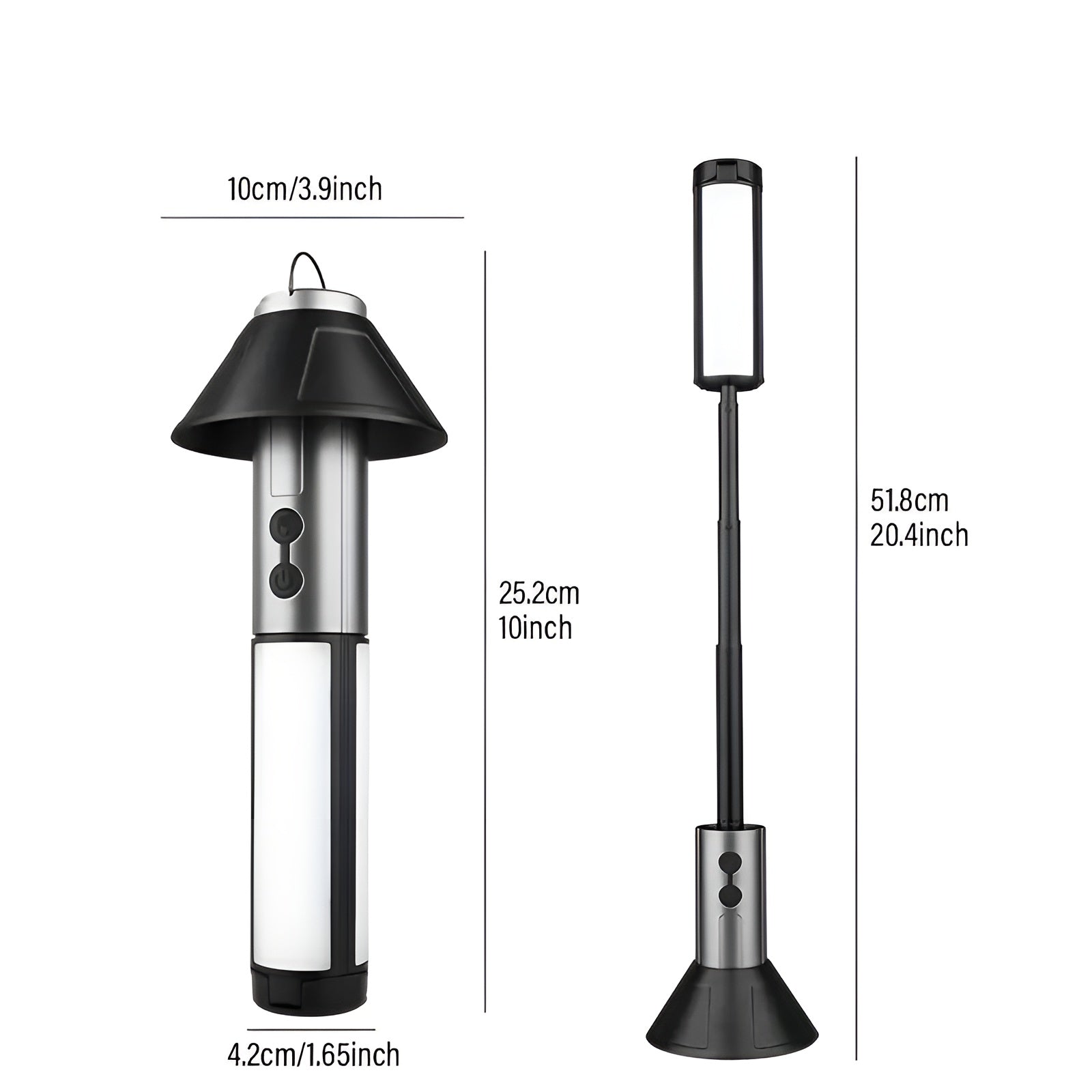 LED Campinglykt – Oppladbar og Sammenleggbar | 270° Justerbar Arm og Flere Lysmoduser