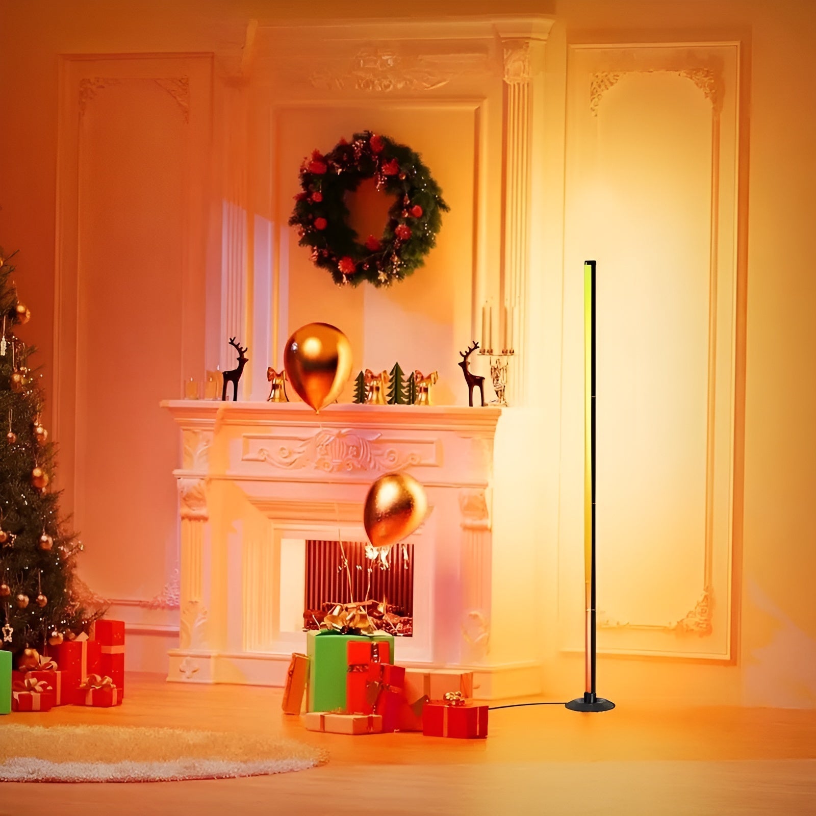 LED-Gulvlampe med RGBICB-fargeendring – Moderne Aluminiumslampe med App og fjernkontroll | Dimmbar stemningsbelysning for Hjemmet Ditt