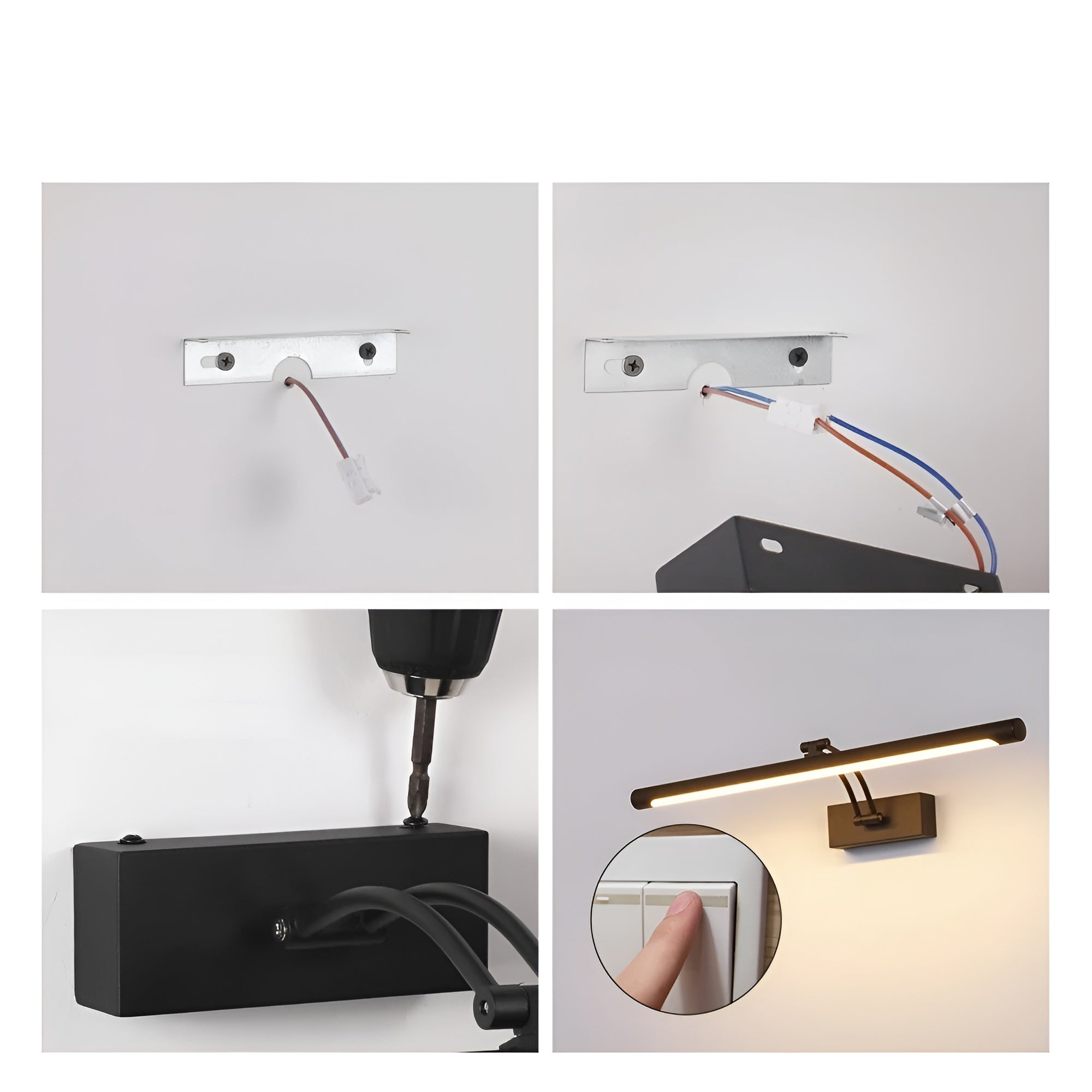 Vegglampe Innendørs – Moderne Vegglampe I Svart Eller Sølv | Ideell Over Speilet