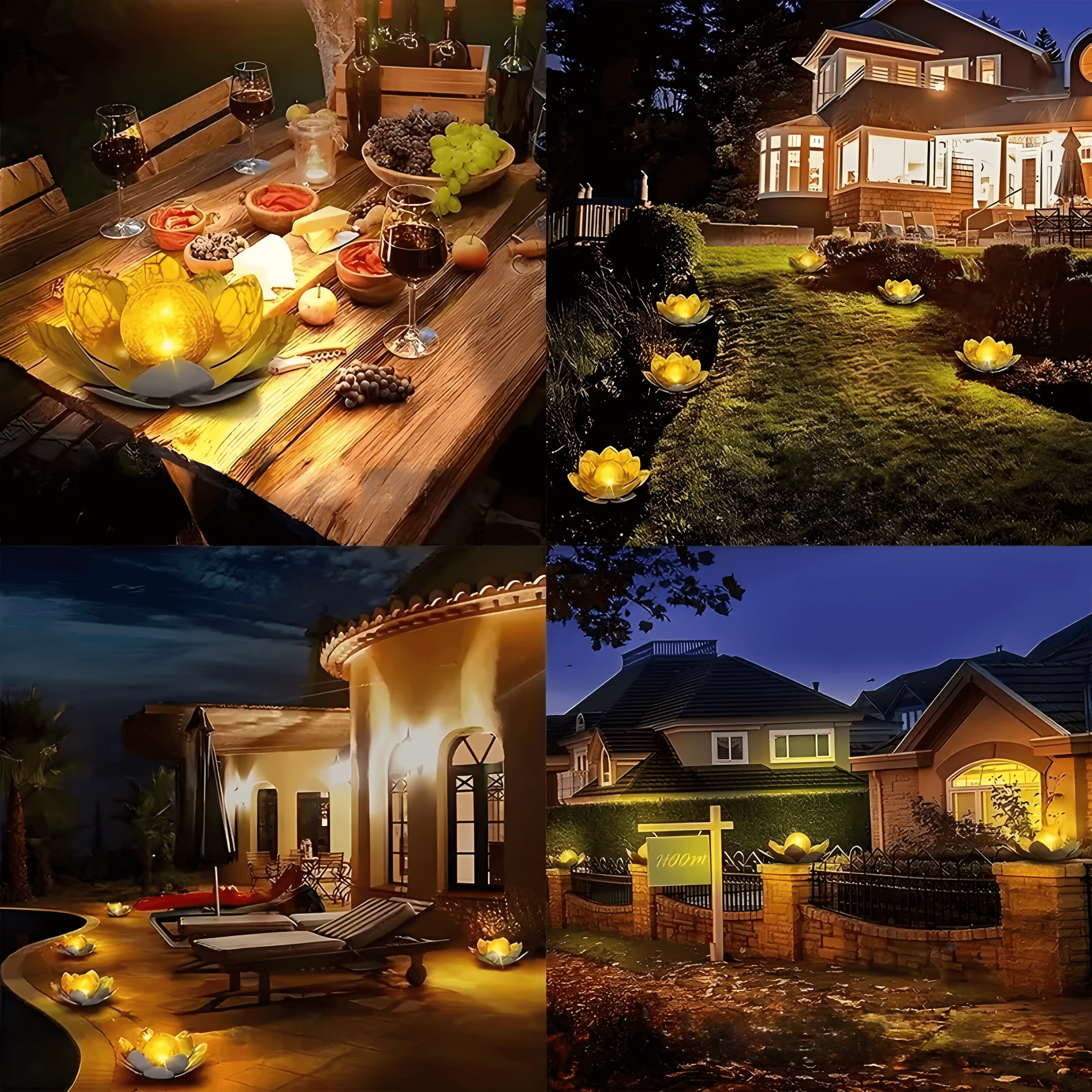 Lysflora – Solcelle Hagebelysning i Lotusdesign (LED)