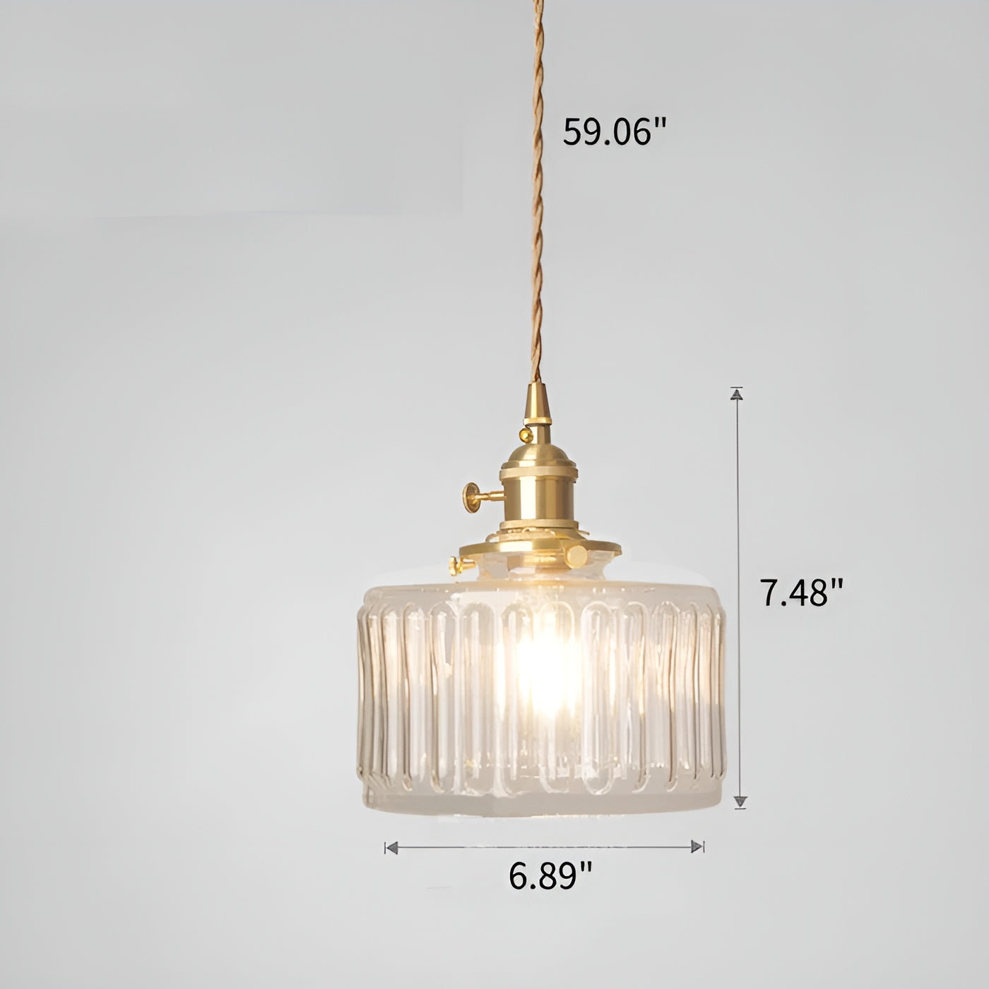 Glasspendellampe i Kobber – Moderne og Dekorativ | Perfekt for Stue og Soverom