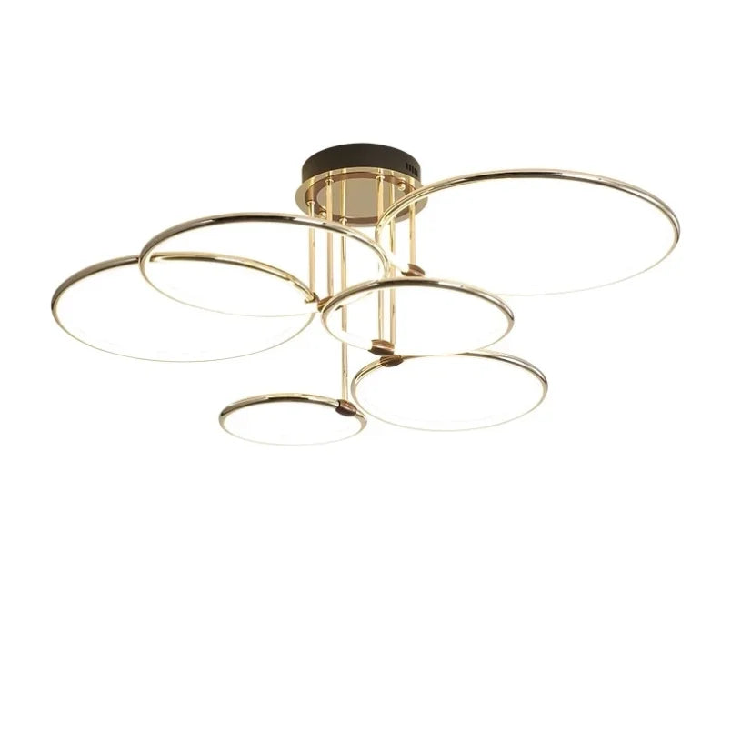 Gull LED-lysekrone til stuen – moderne geometrisk design med stemningsfullt lys, bilde 9