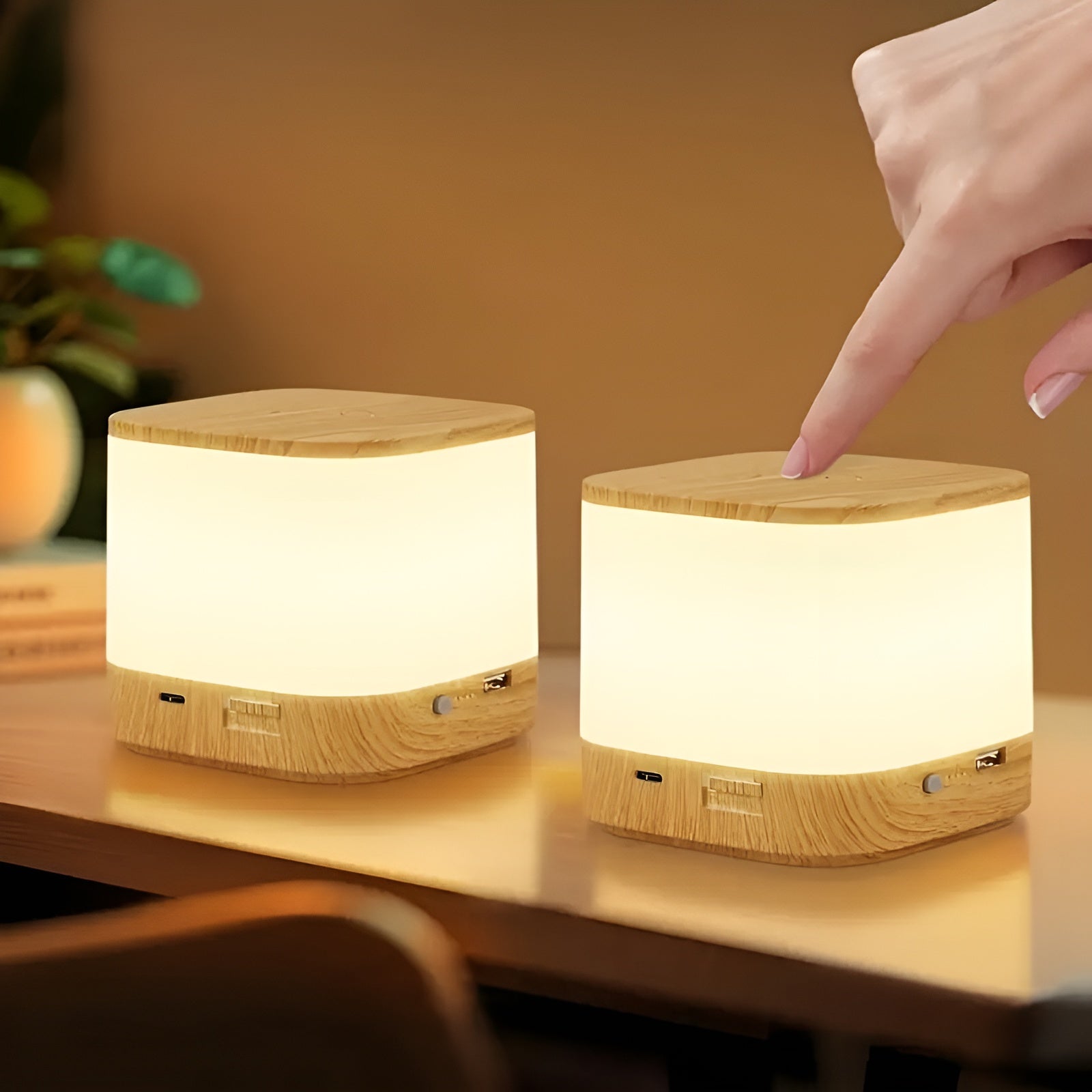 Led-bordlampe Med Berøringsdimmer – Justerbar Lysstyrke Og Fargetemperatur | Usb-lading, Timer, Ideell For Soverommet