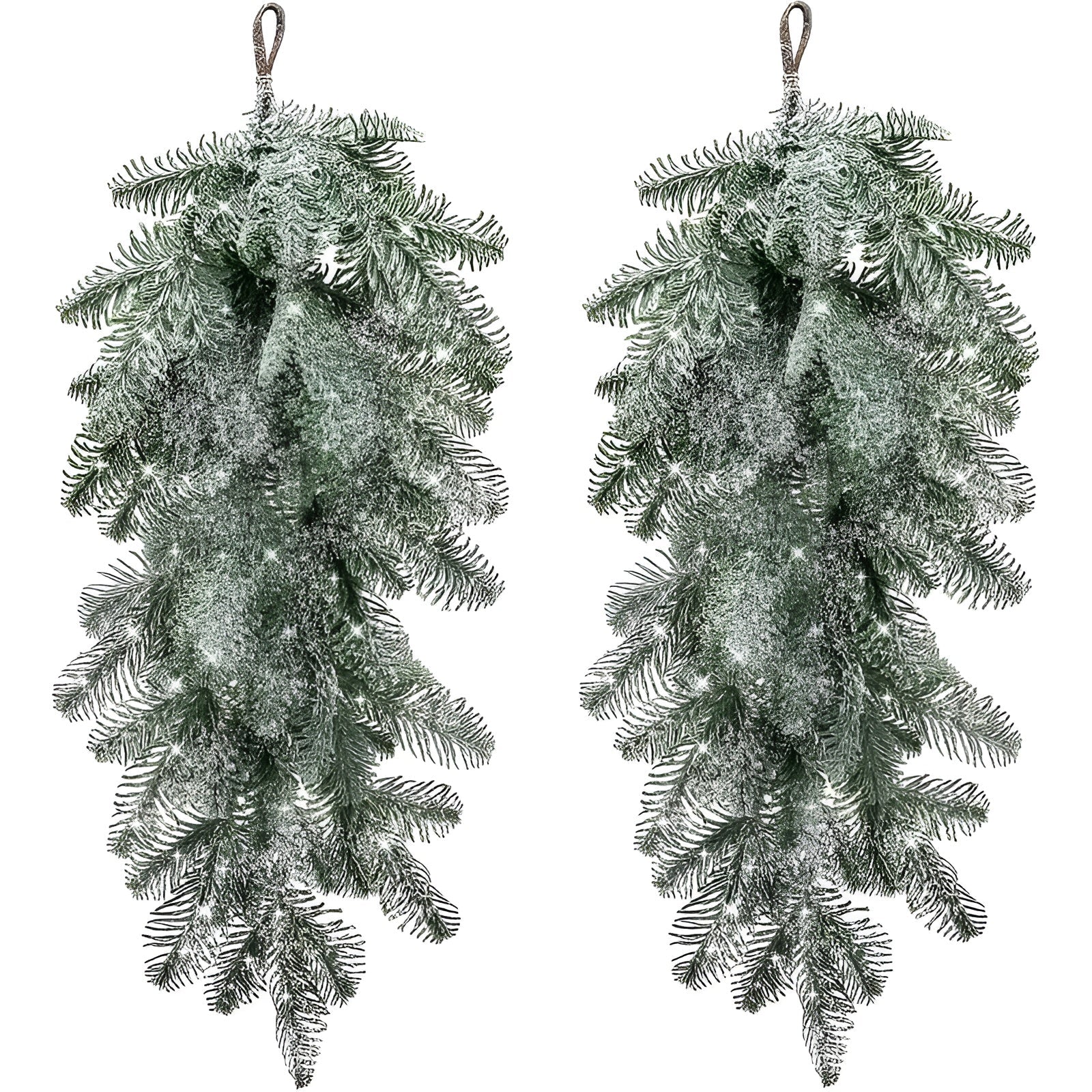 Kunstig Julegirlander – Med Snøperler og Frostet Effekt | Dekorativ Hengedekor til Dør, Peis og Rekkverk