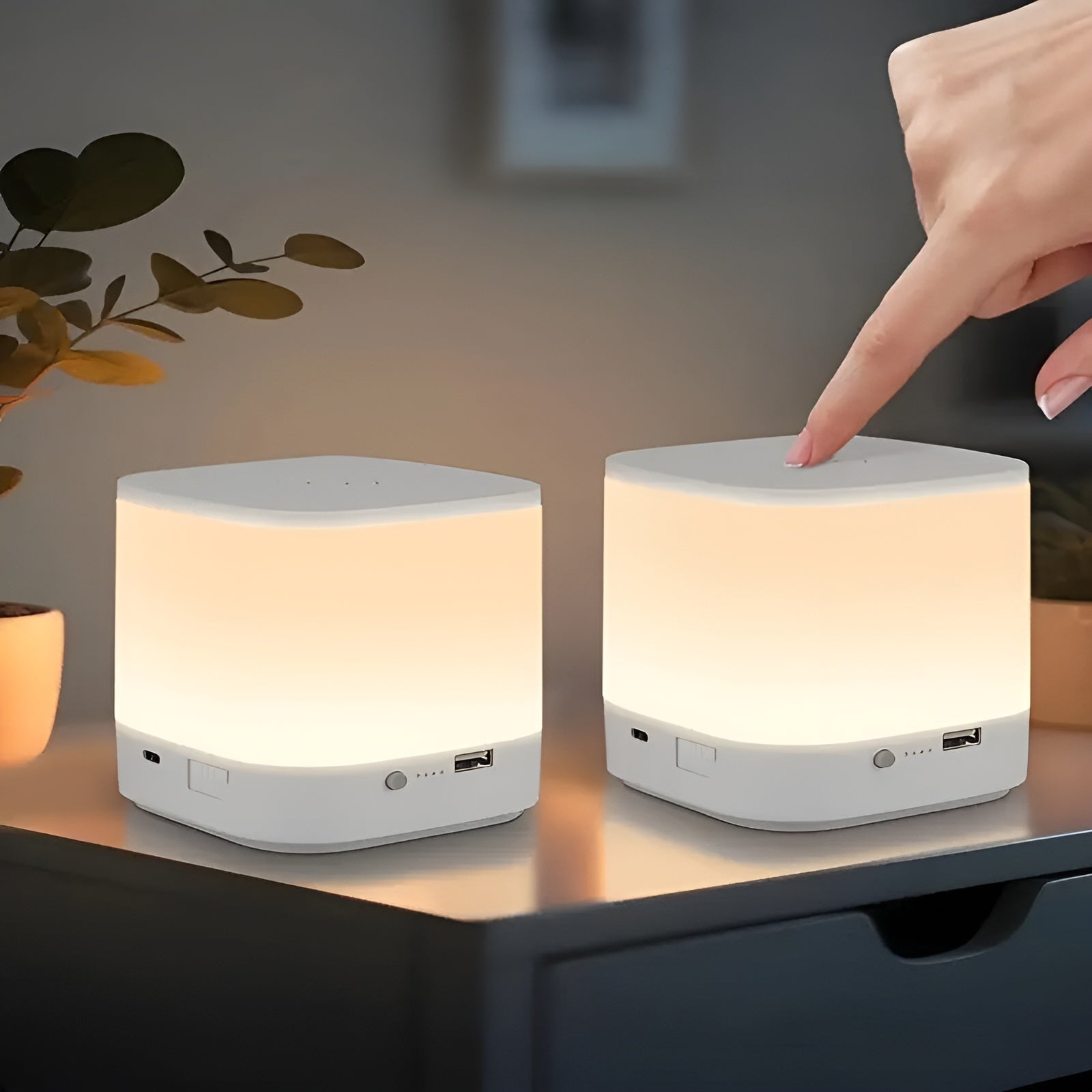 Led-bordlampe Med Berøringsdimmer – Justerbar Lysstyrke Og Fargetemperatur | Usb-lading, Timer, Ideell For Soverommet
