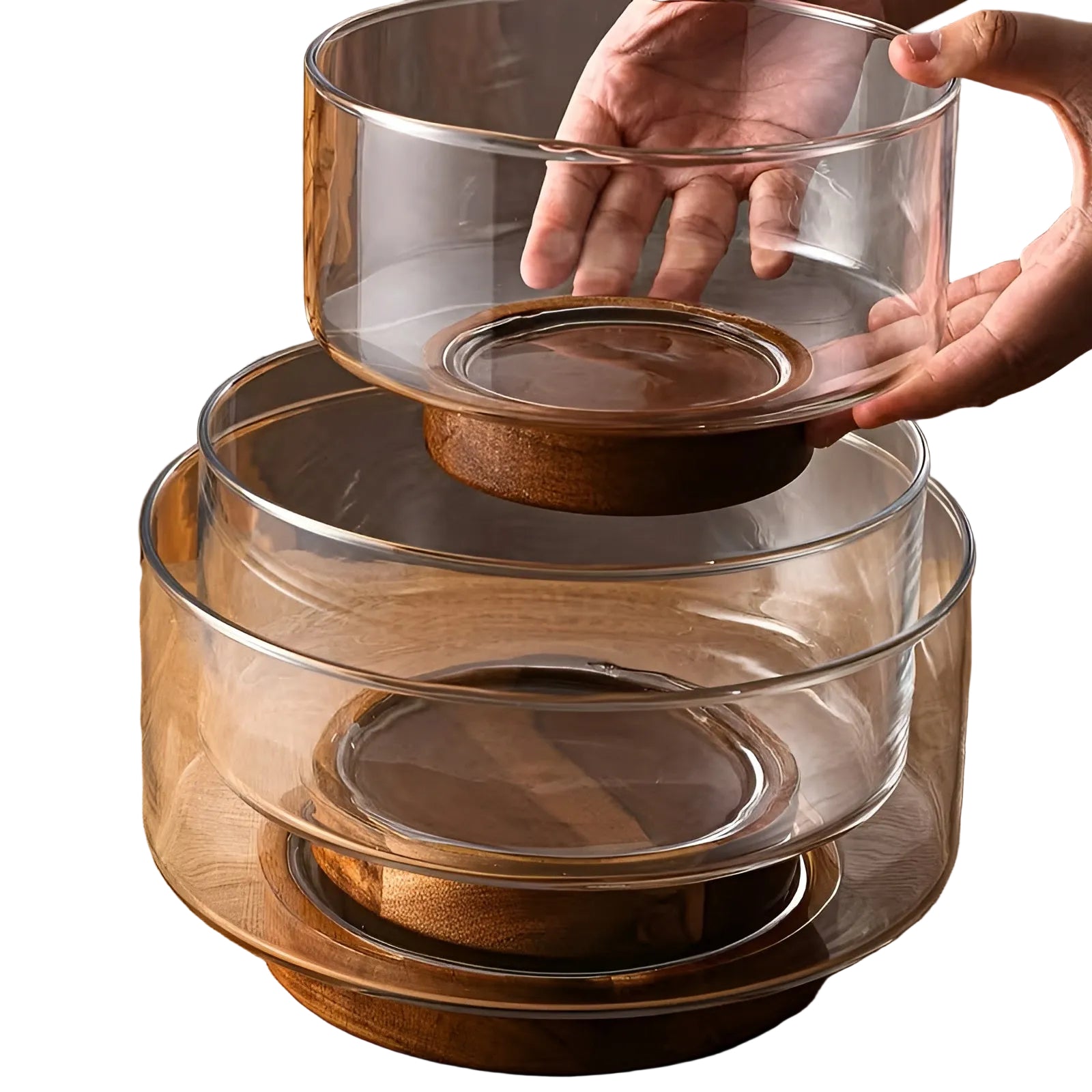 Glassbolle med trefot – Elegant og dekorativ | Perfekt til frukt snacks og salater - Serveringstallerkener