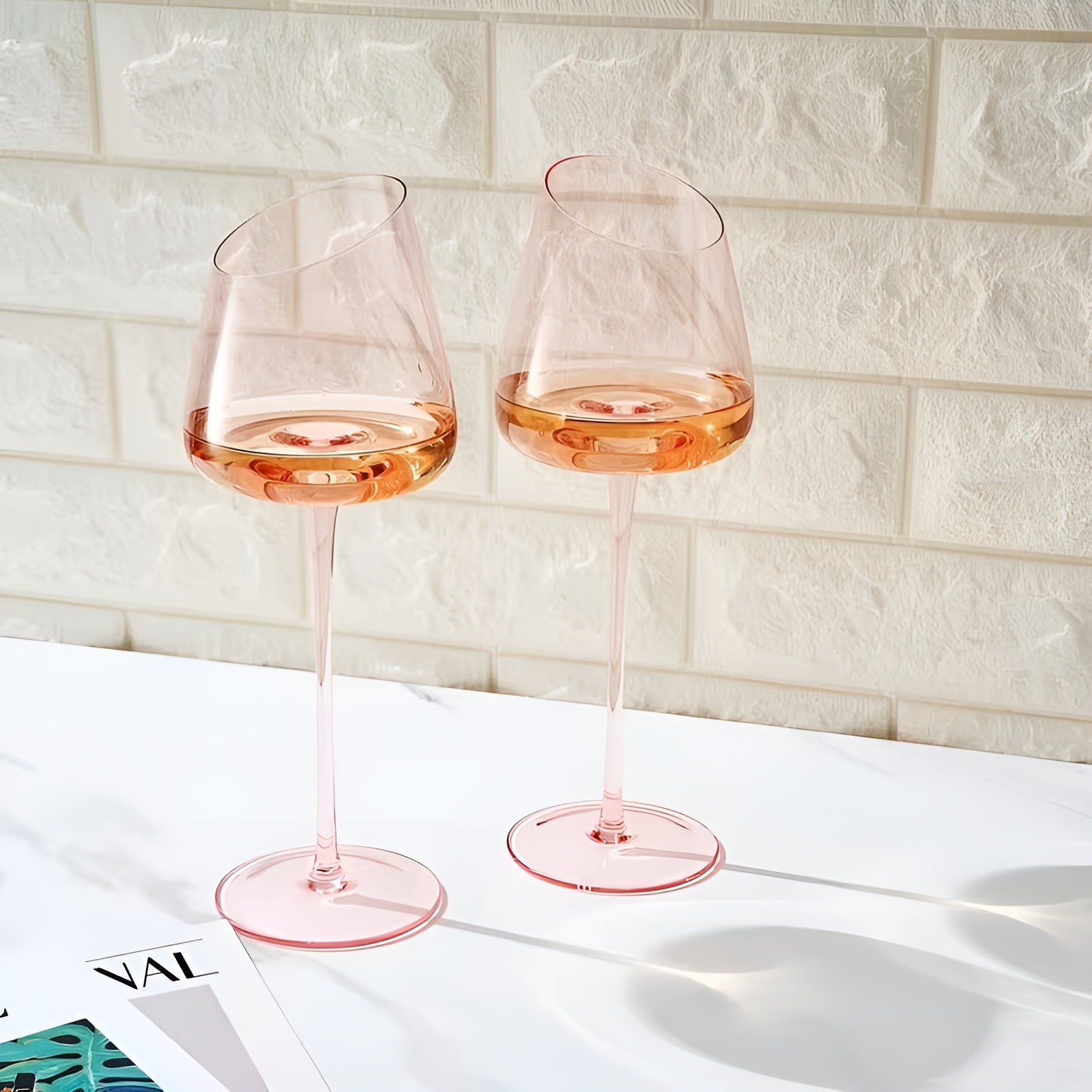 Rosévinglass Sett (2 stk) – Elegant og Dekorativt Design | Perfekt Gave til Spesielle Anledninger