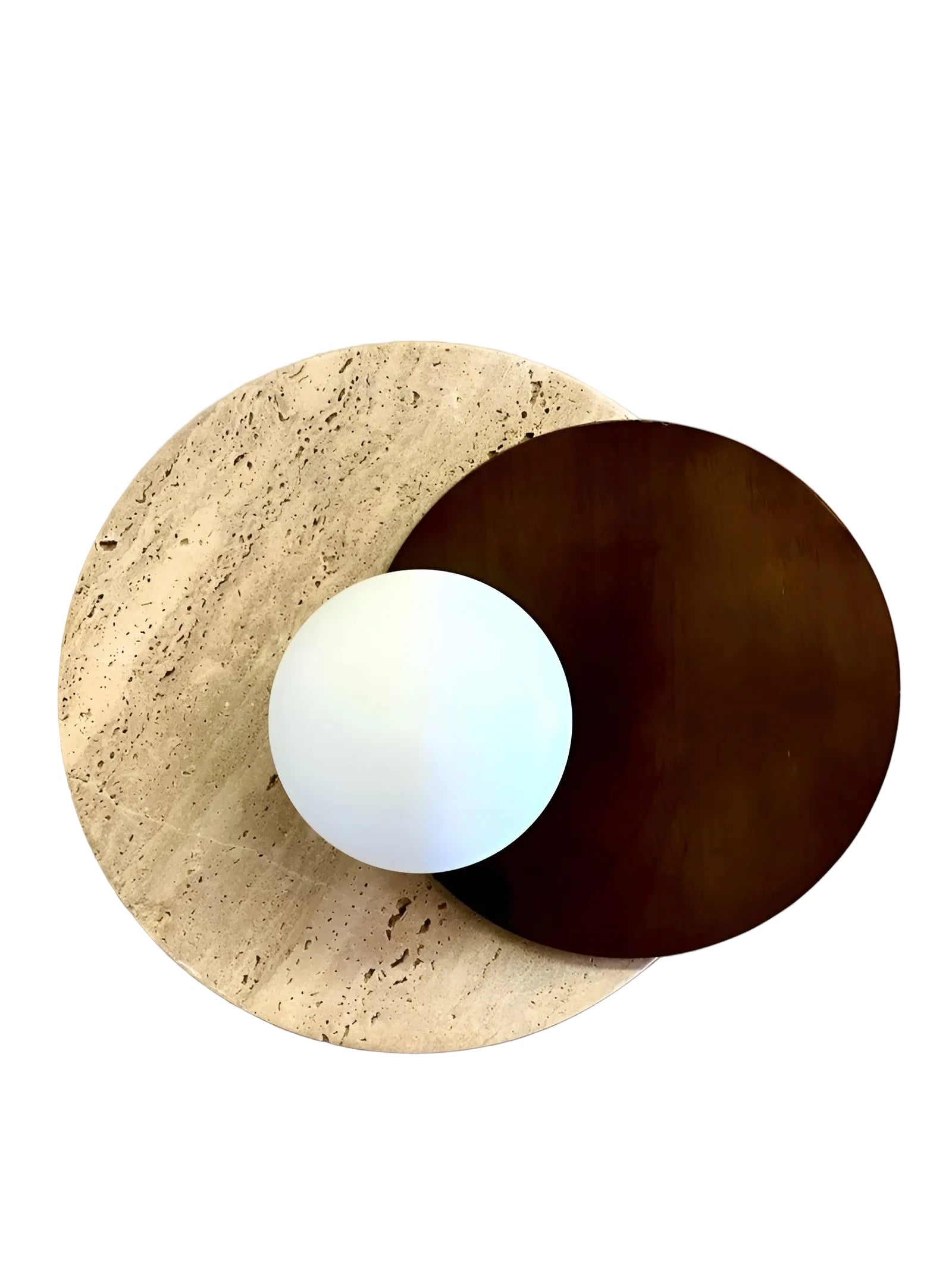 Vegglampe med Travertinplate – Luksuriøst Design og Mykt Lys | Perfekt for Stue og Soverom