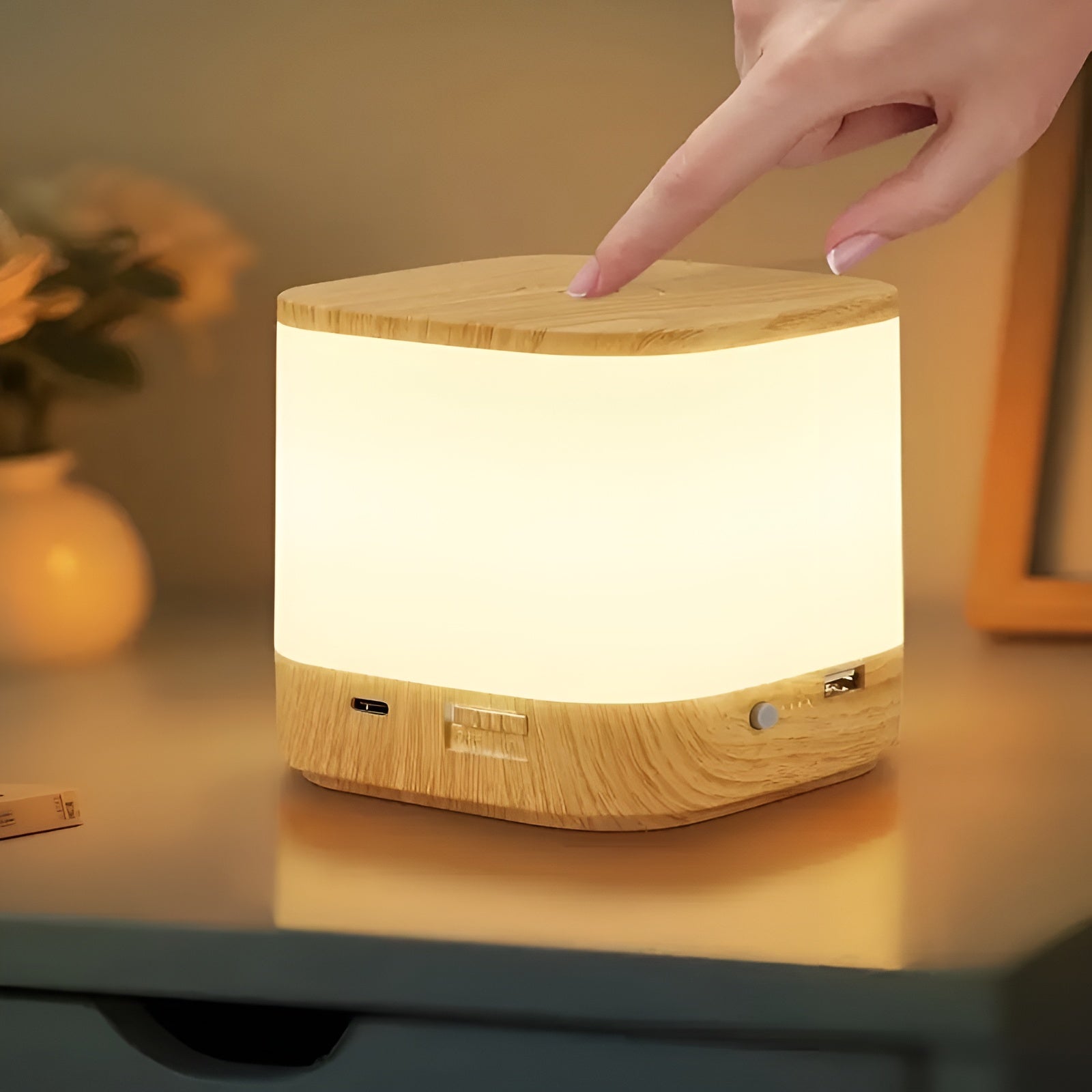 Led-bordlampe Med Berøringsdimmer – Justerbar Lysstyrke Og Fargetemperatur | Usb-lading, Timer, Ideell For Soverommet