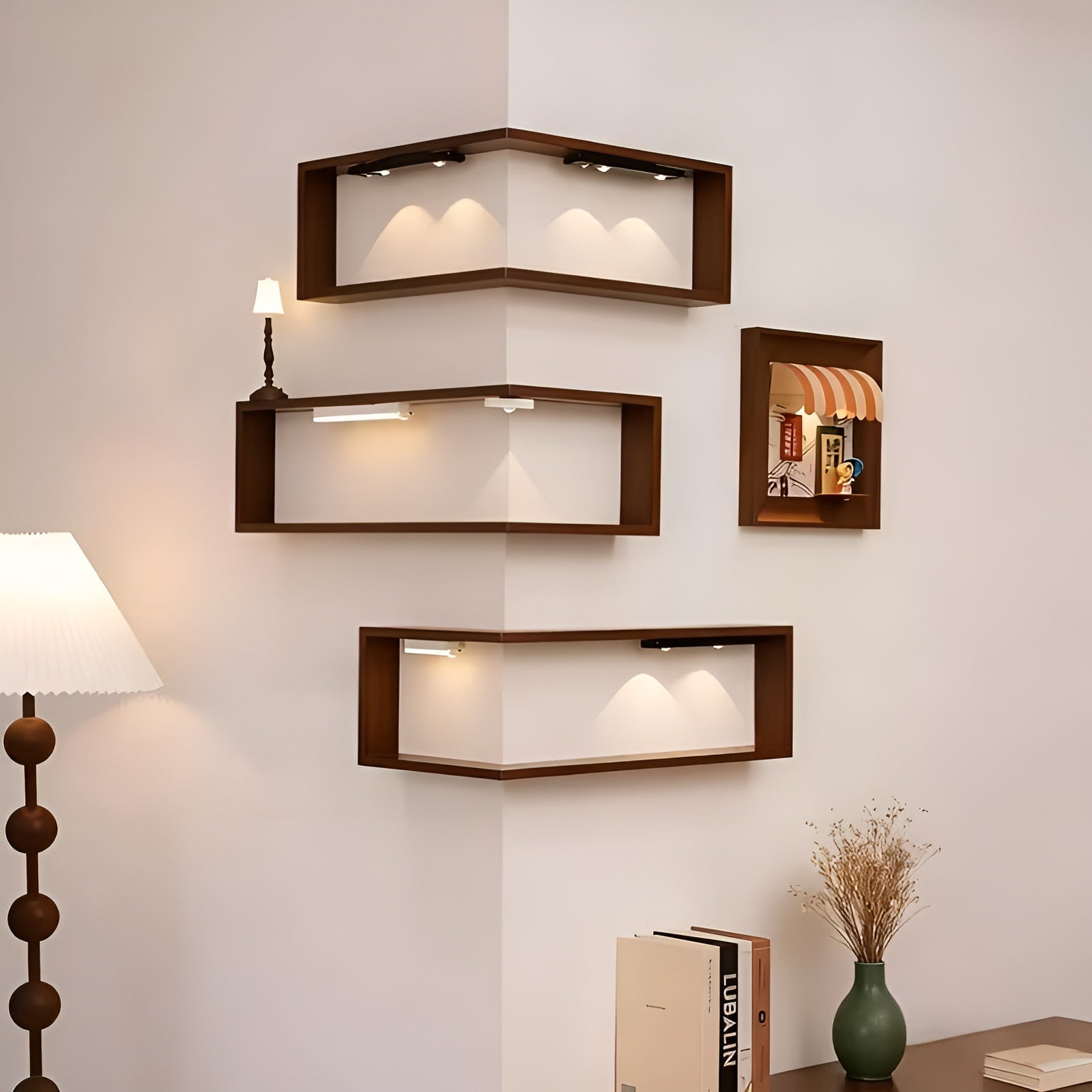 Vegghengt Hjørnehylle 90°– Funksjonell Og Stilig | For Orden I Hjemmet