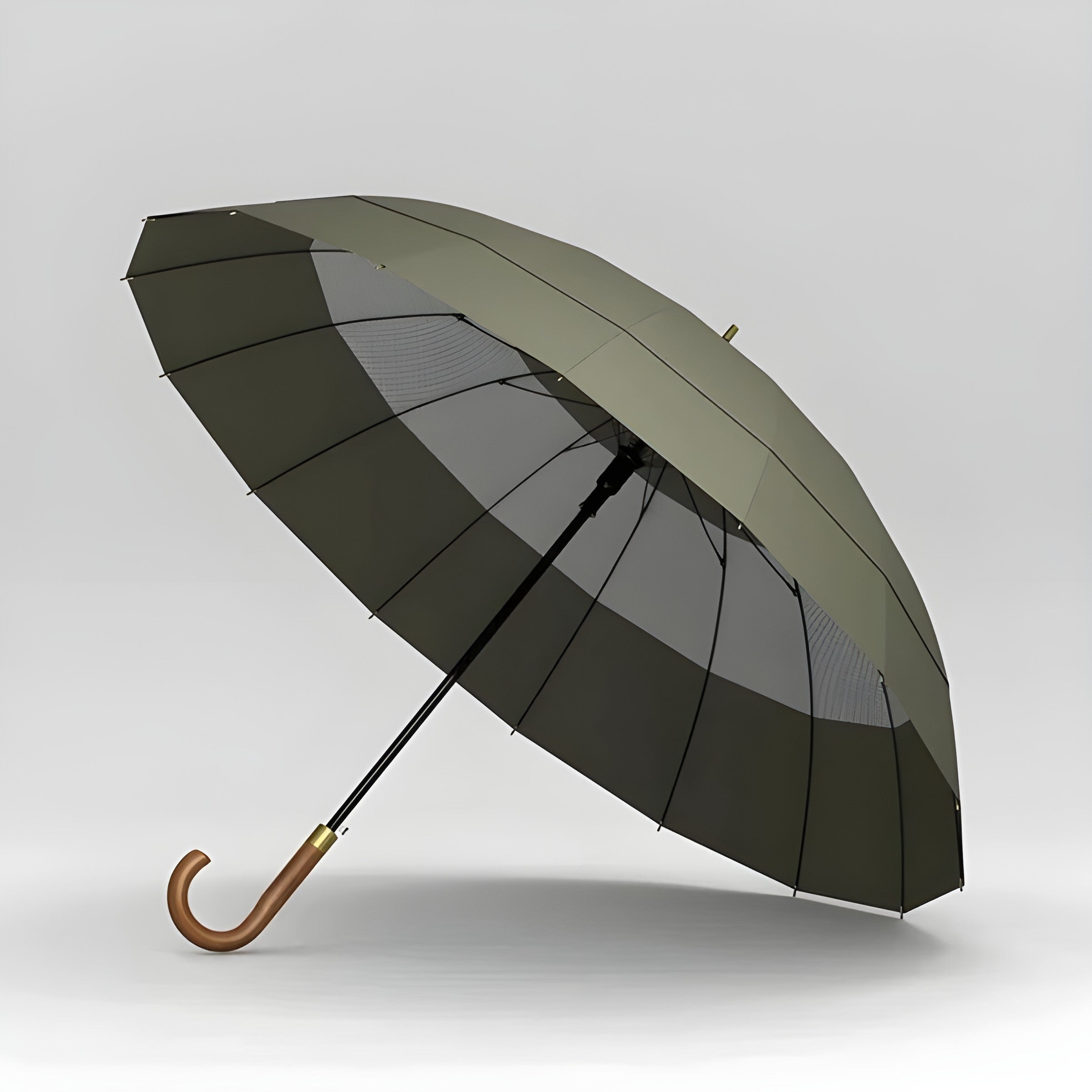 Paraply i Japansk Stil – 120 cm, Trehåndtak | Elegant Langt Design