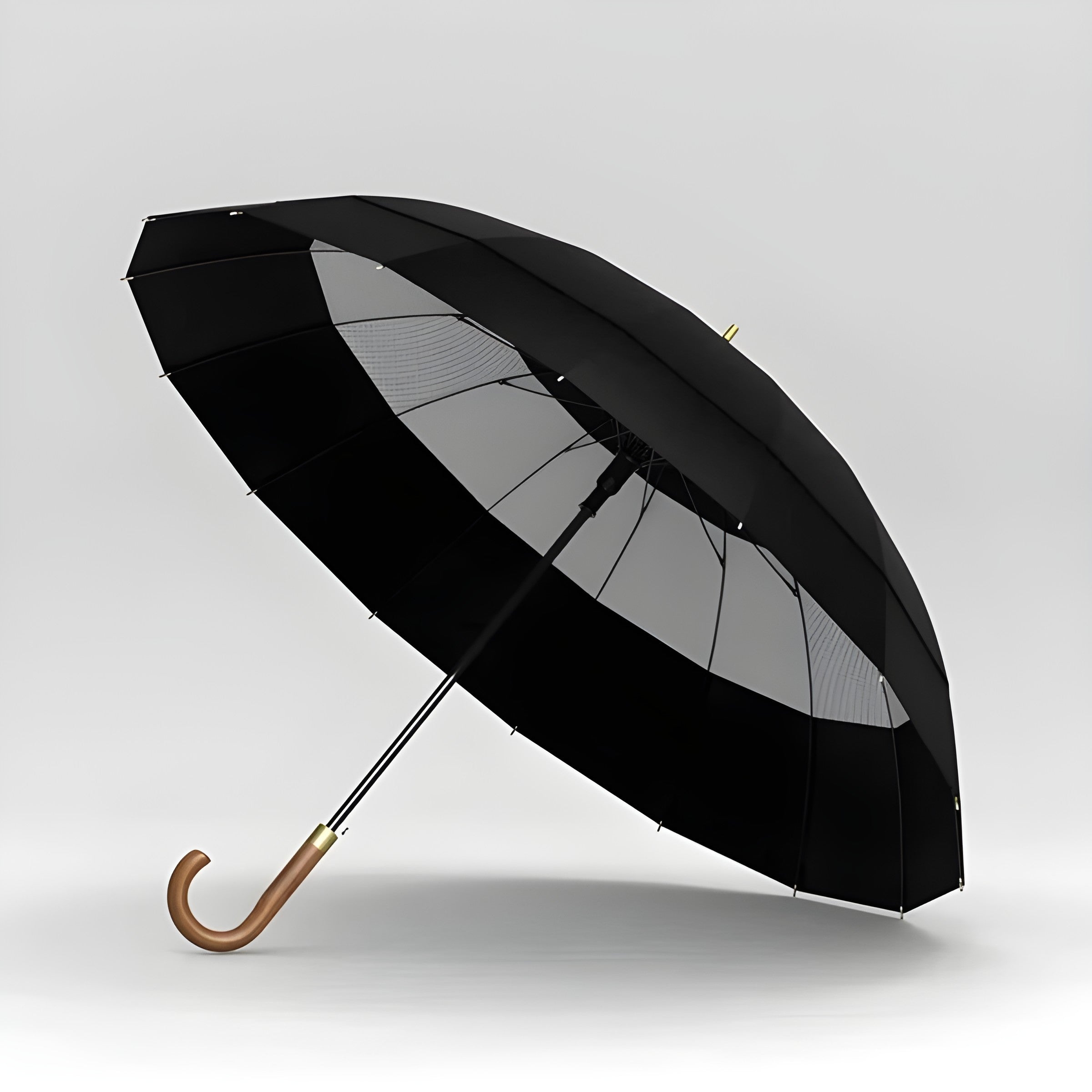 Paraply i Japansk Stil – 120 cm, Trehåndtak | Elegant Langt Design