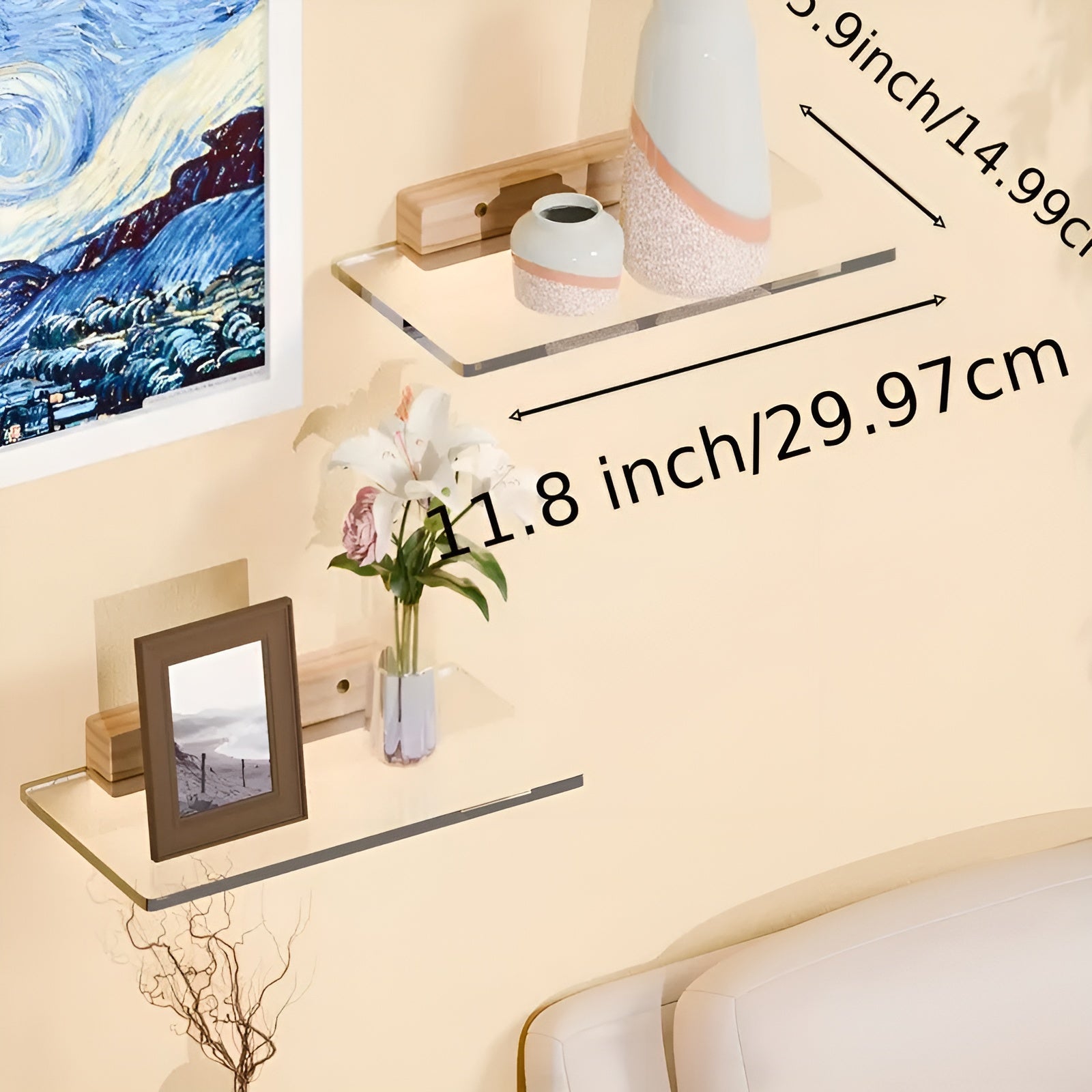 Unsichtbares Wandregal aus Acryl – Schwebendes Design für Bücher, Deko & Gewürze