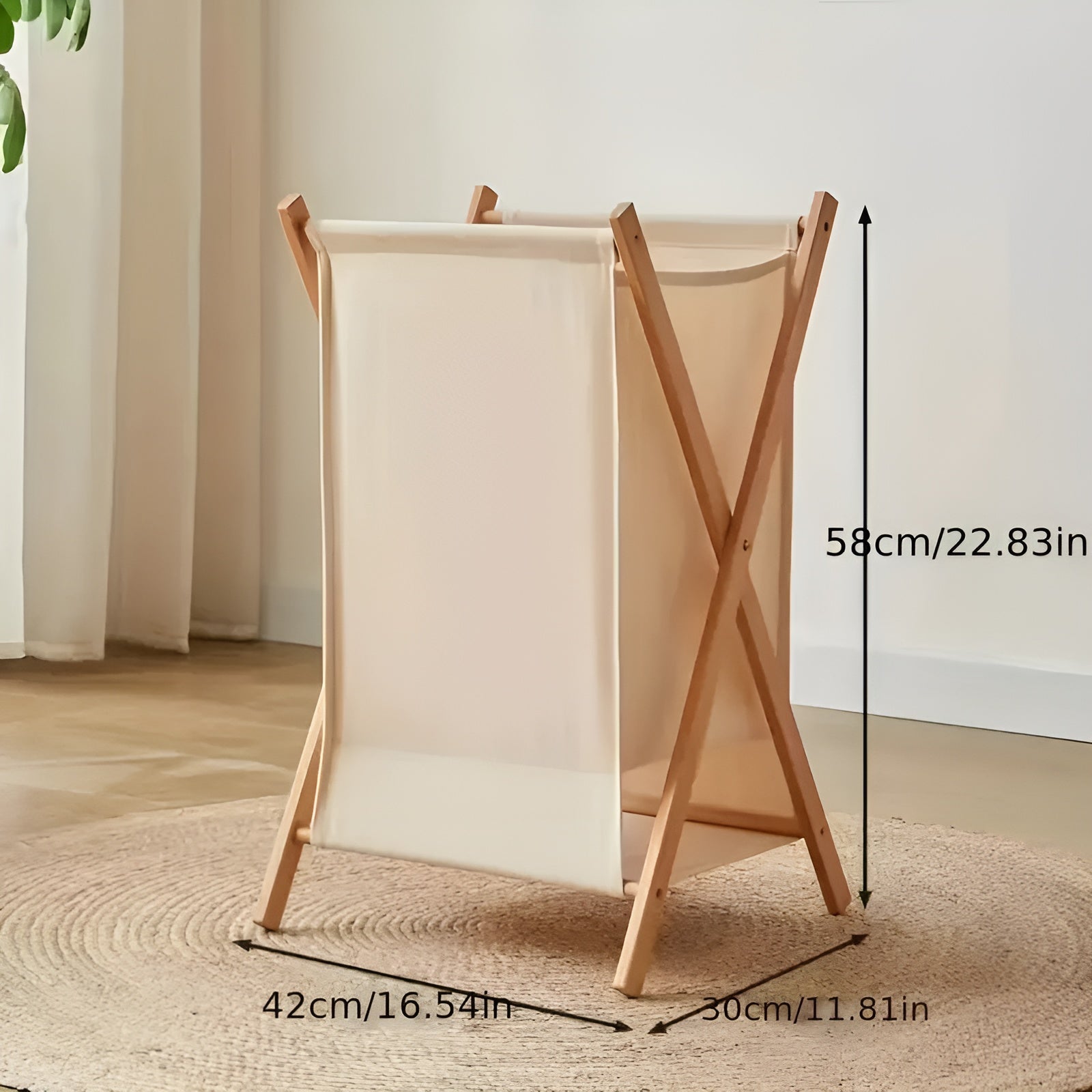 Sammenleggbar Skittentøyskurv i Tre – Robust, Dekorativ og Funksjonell | Perfekt for Bad og Soverom