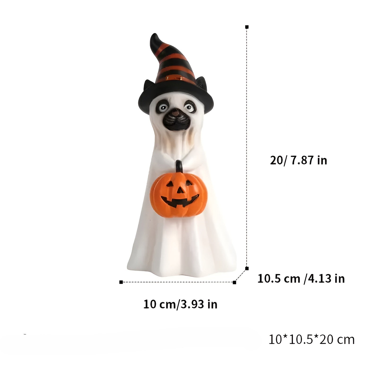 Hund og Katt med Gresskar – Dekorativ Figur i Harpiks | Perfekt til Hjem og Hage