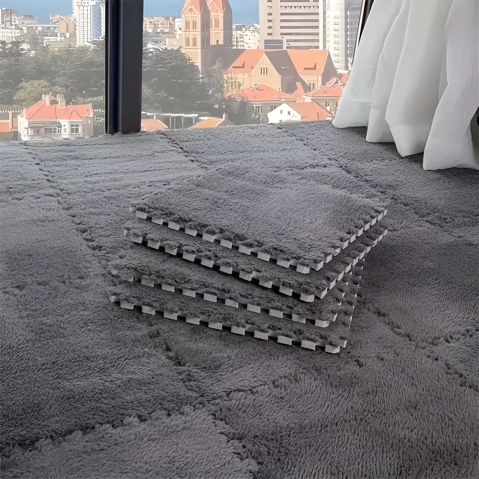 Myk Plysjteppe i Patchwork-Design – Ekstra Varm og Komfortabel | Perfekt for Soverom og Lekerom