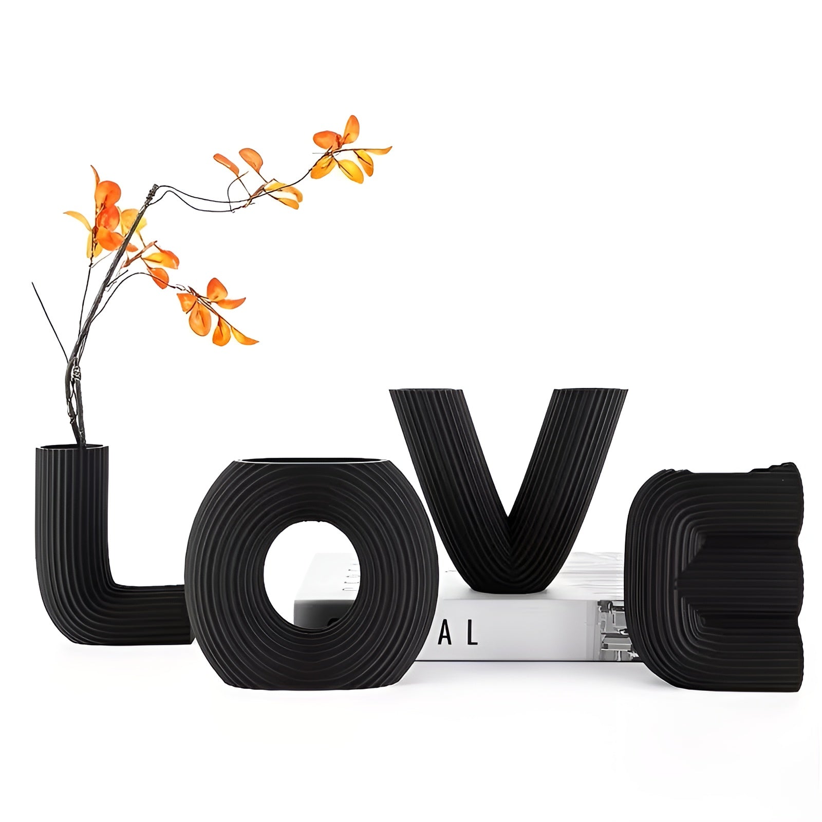 4-sett Med Dekorative Figurer Kjærlighet – Dekorativt Design I Plast | Perfekt Til Stuen, Hyllen Og Som Gave