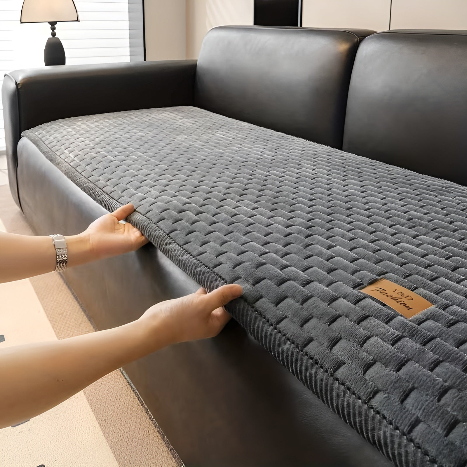 Vattert Sofatrekk i Plysj – Ekstra Tykt og Mykt | Varmt, Sklisikkert og Beskyttende