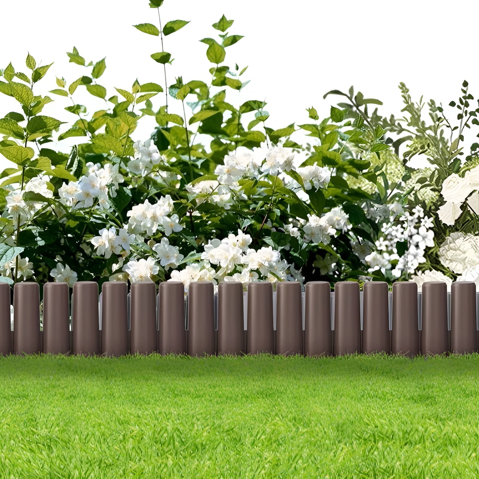 Plastkant Til Blomsterbed I Treoptikk – Fleksibel Hagegjerde Med Jordspyd | Dekorativ Kant Til Blomsterbed Og Stier