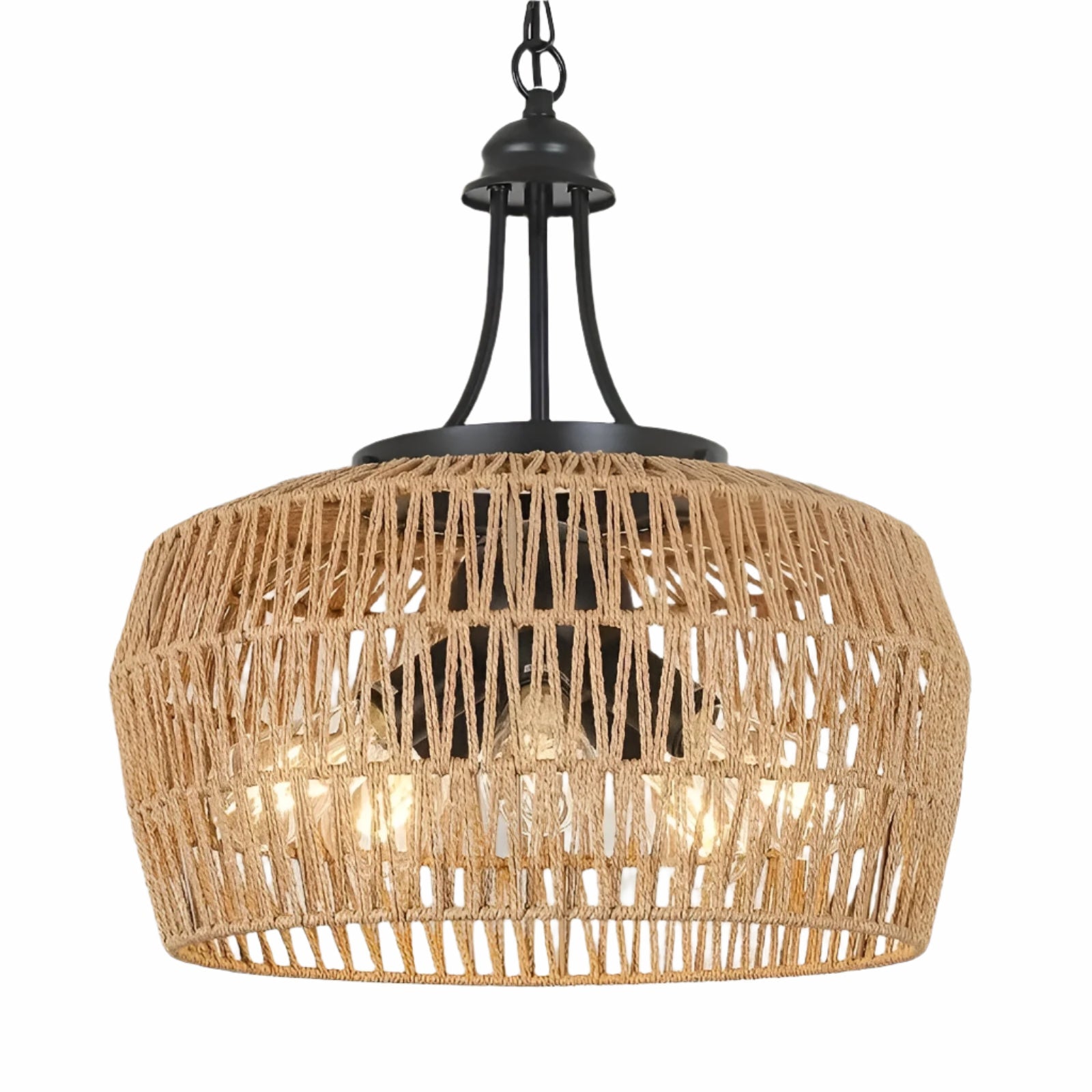 Hengelampe i Rattan – Naturlig og Dekorativ | Perfekt for Kjøkken og Spisestue