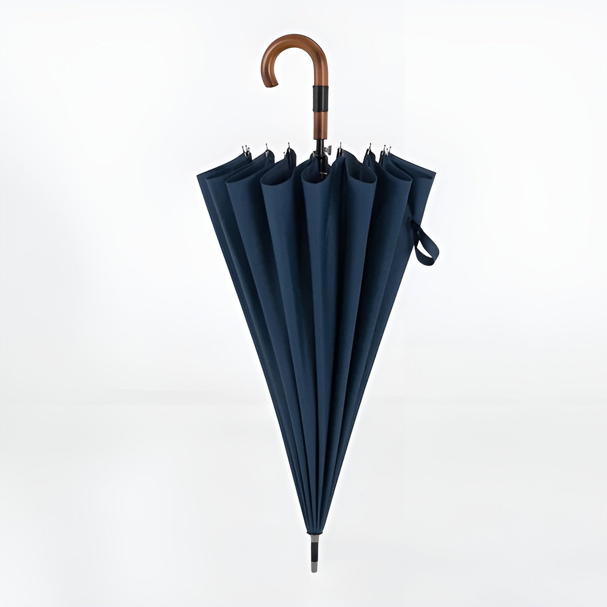 Stor Regnparaply – 120 cm Skjerm, Trehåndtak | Klassisk Design