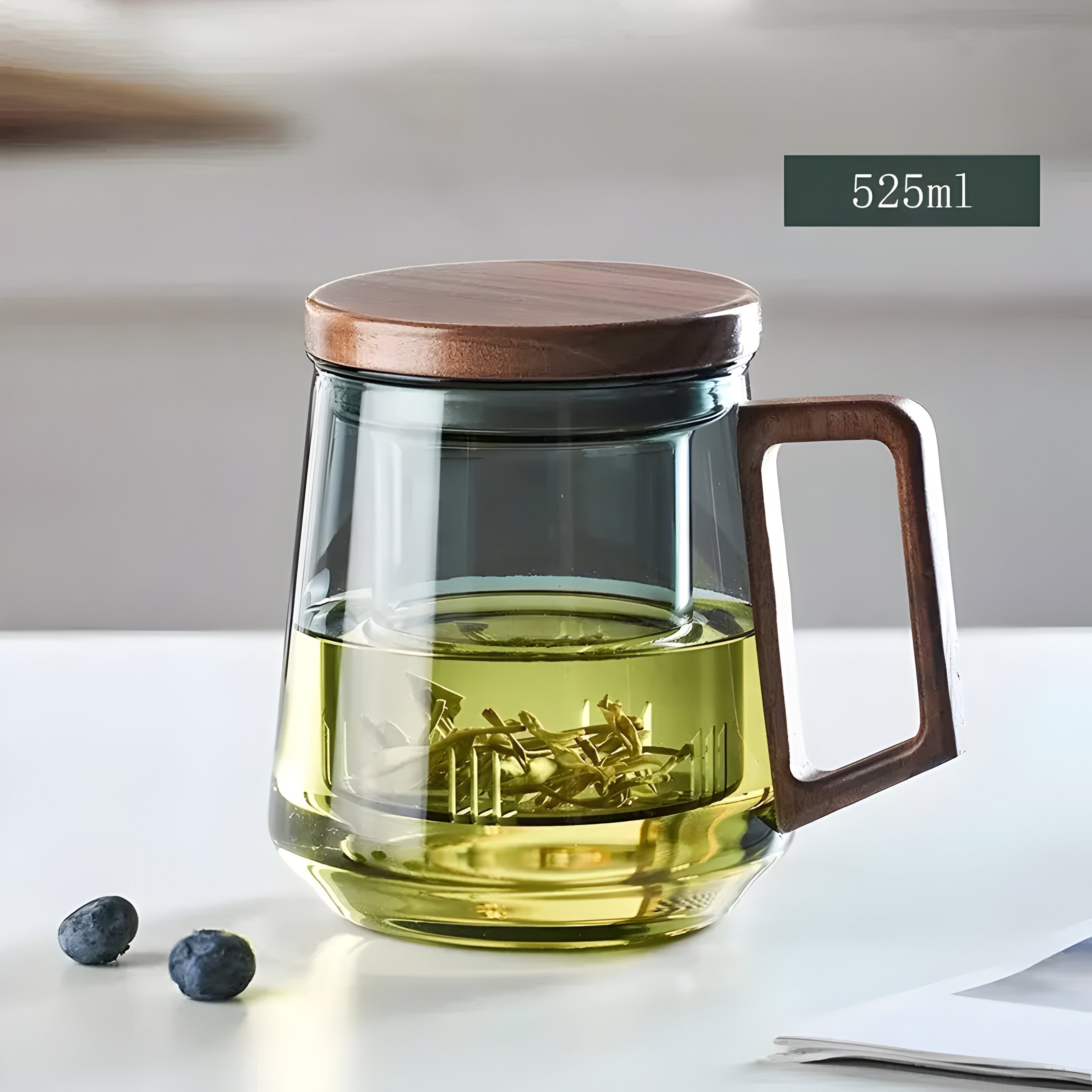Hitzebeständige Glasteetasse- Premium Tepotte for Hjem og Kontor med Filter og Lokk