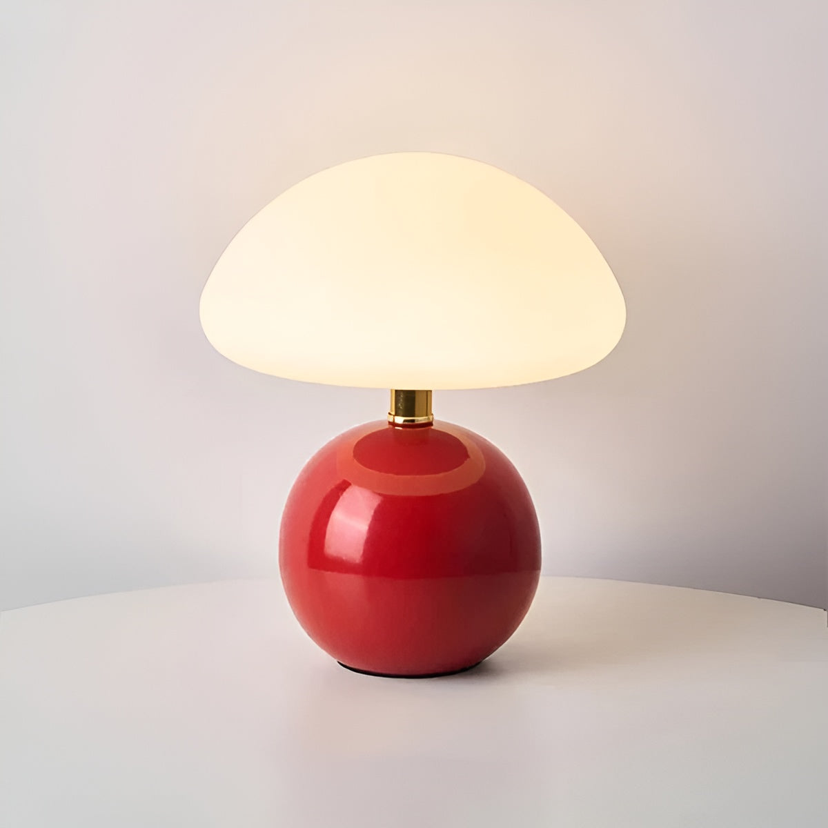 Kremfarget Bordlampe i Soppdesign – Stilfull Retro Leuchte | Perfekt for Soverom og Stue