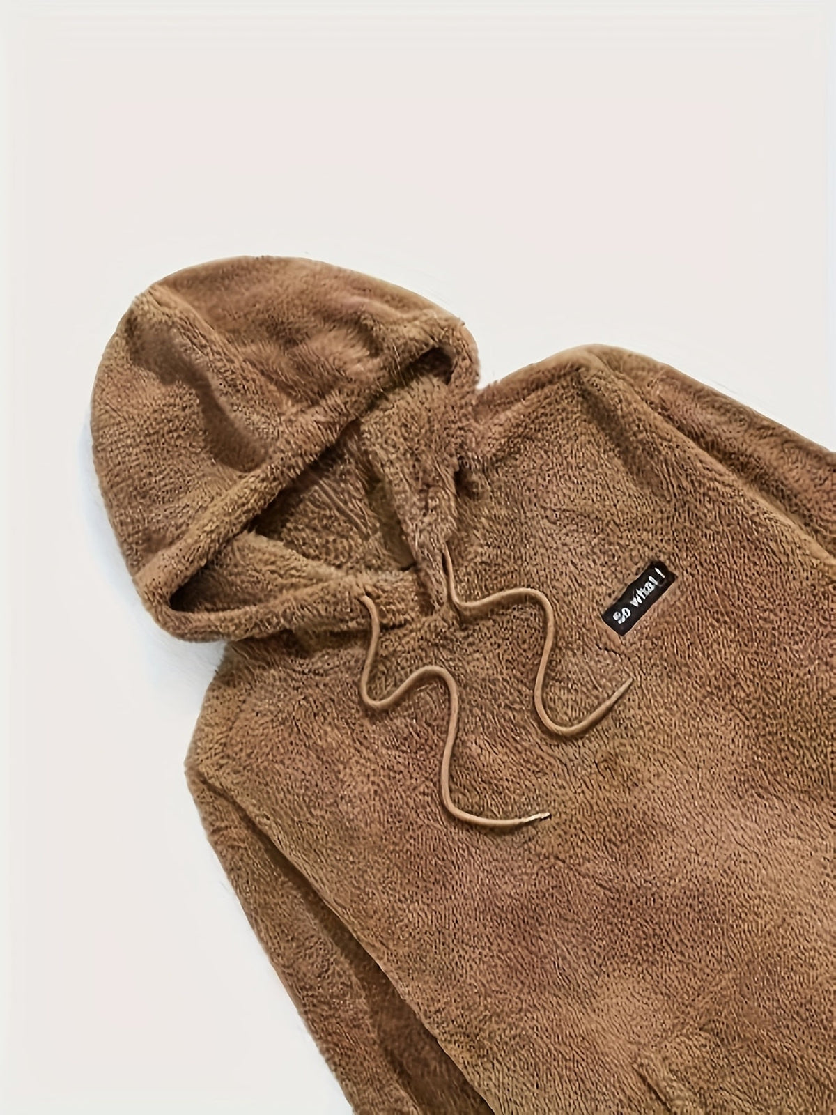 Teddy fleece pyjamas herre – svart hettegenser med justerbar hette