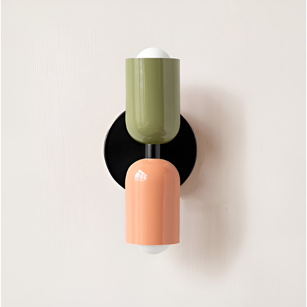Wabi Duo LED-vegglampe – Grønn / Rosa og Svart