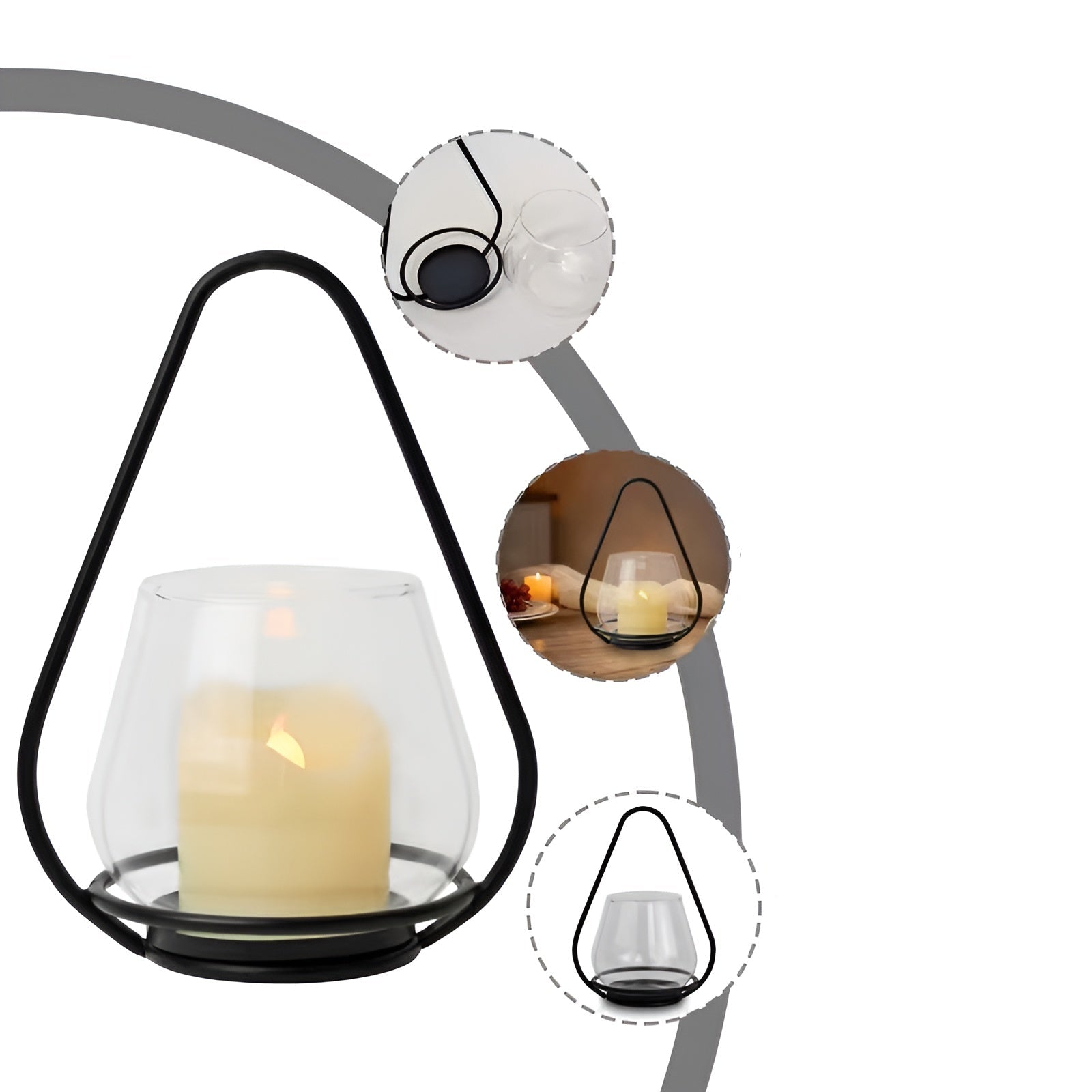 Hengende Svart Lyslykt i Metall – Klassisk Vintage-design | Dekorativ for Hjem og Uteområde