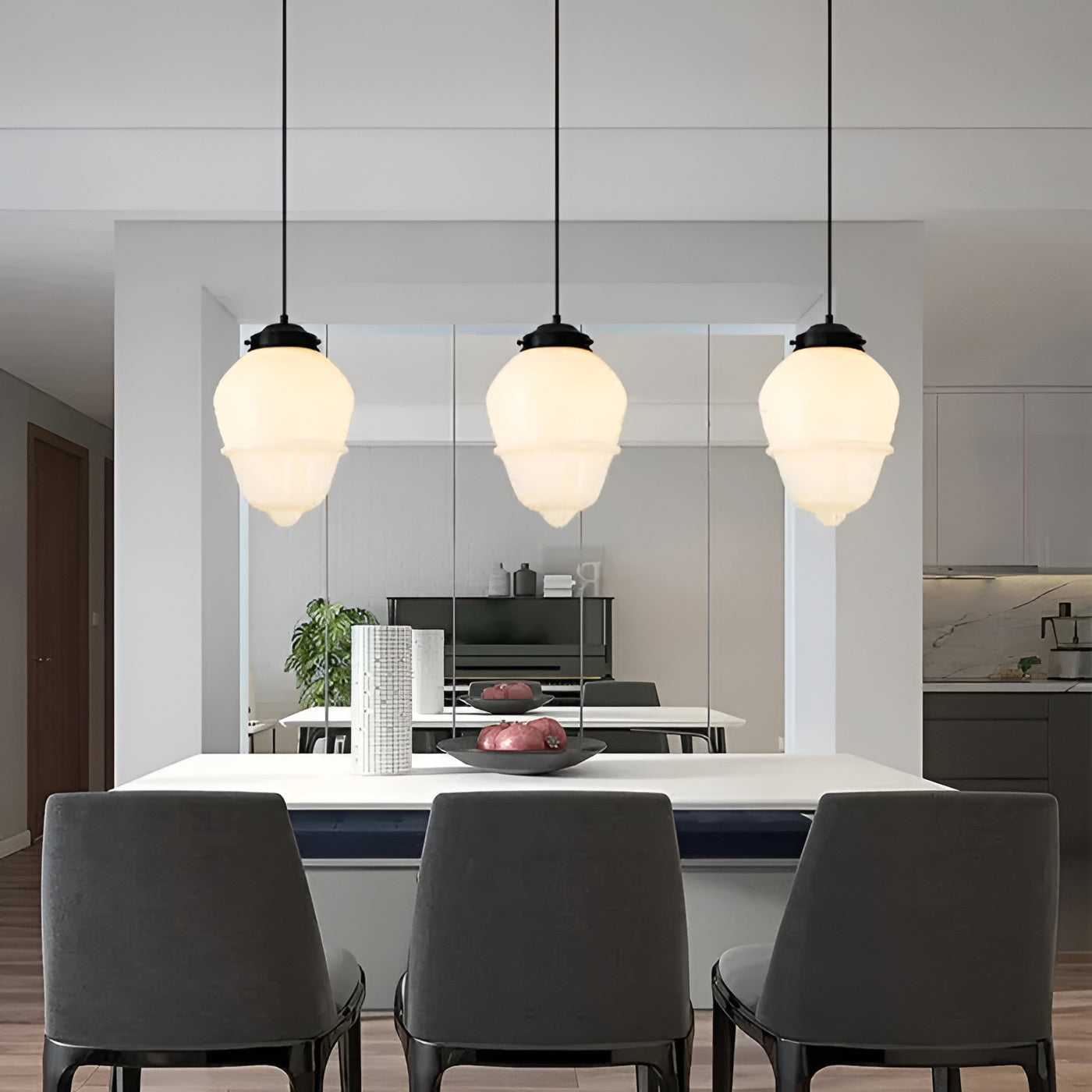 Hengelampe I Frostet Glass - Vintagedesign Med Geometrisk Glass
