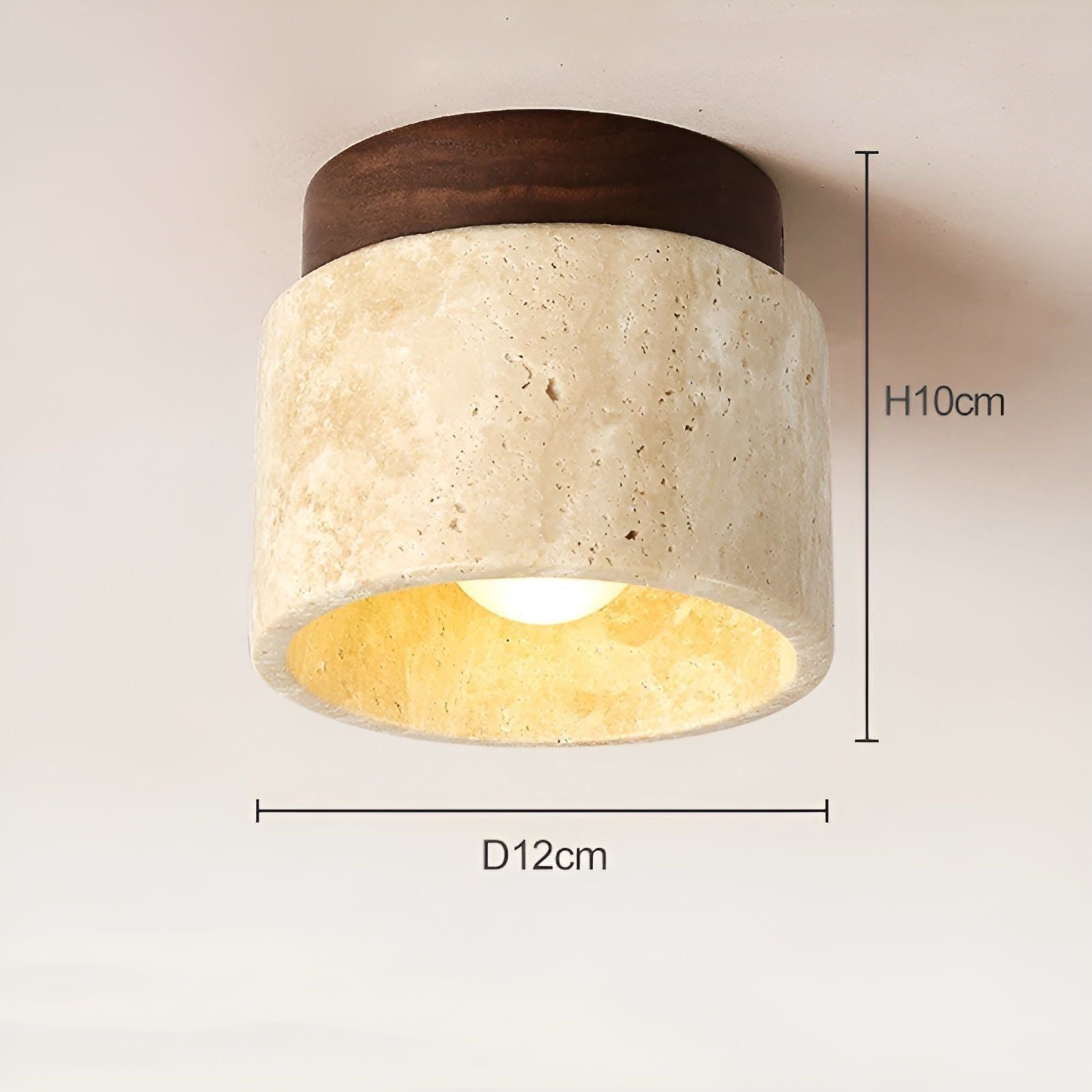 Bilde av Lumistone - Wabi Sabi Gul Japansk Taklampe i Marmor fra Velisse