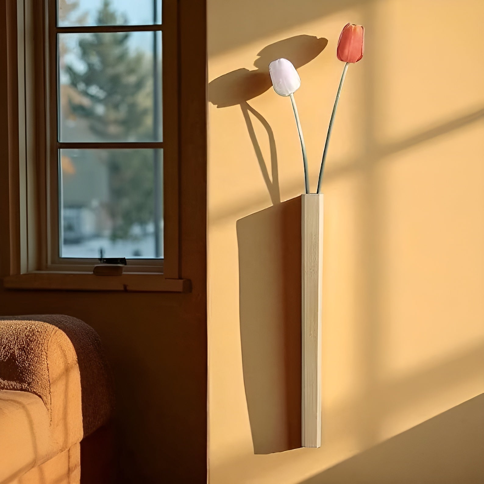 Vase I Tre Til Veggmontering – Rustikk Og Dekorativ Veggdekorasjon | Ideell For Moderne Oppholdsrom