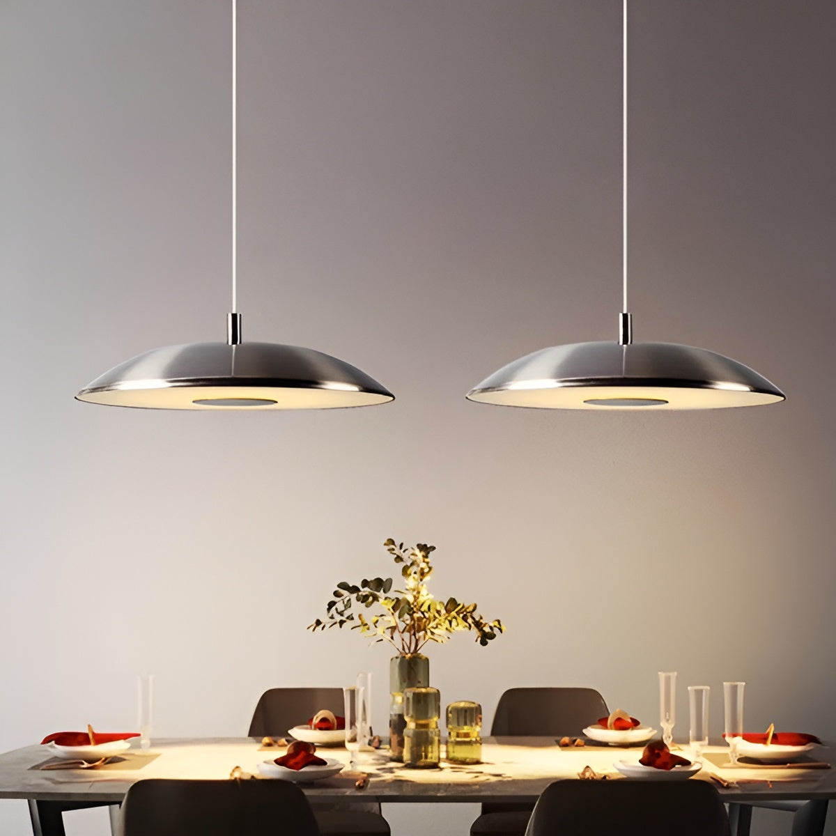 Moderne Led-pendellampe I Jern Og Nikkel – Dekorativ Og Varmt Lys | Ideell For Hjemmet - Lysarmaturer for tak