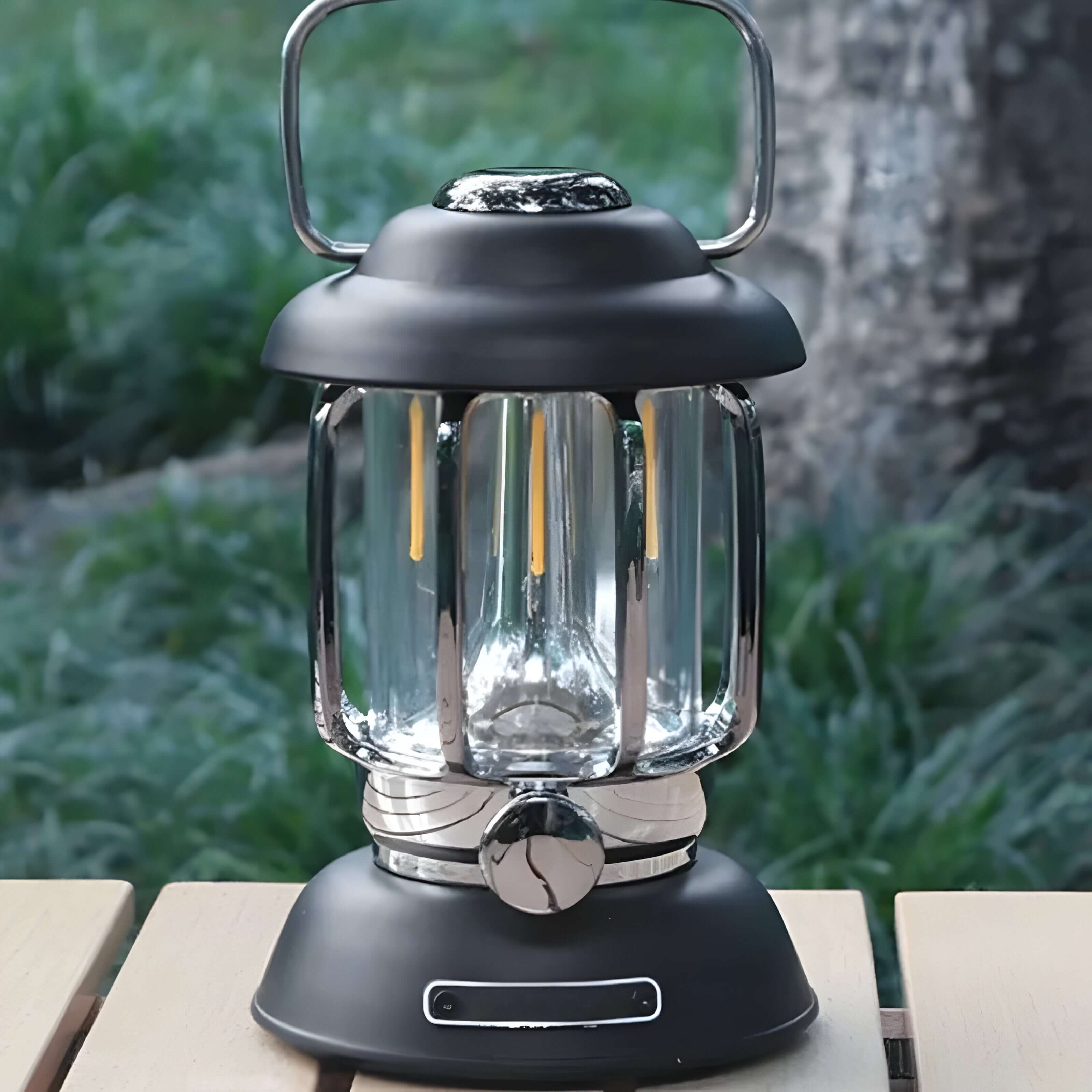 Lysna – Bærbar Retro Campinglampe til Utendørs Bruk (LED)