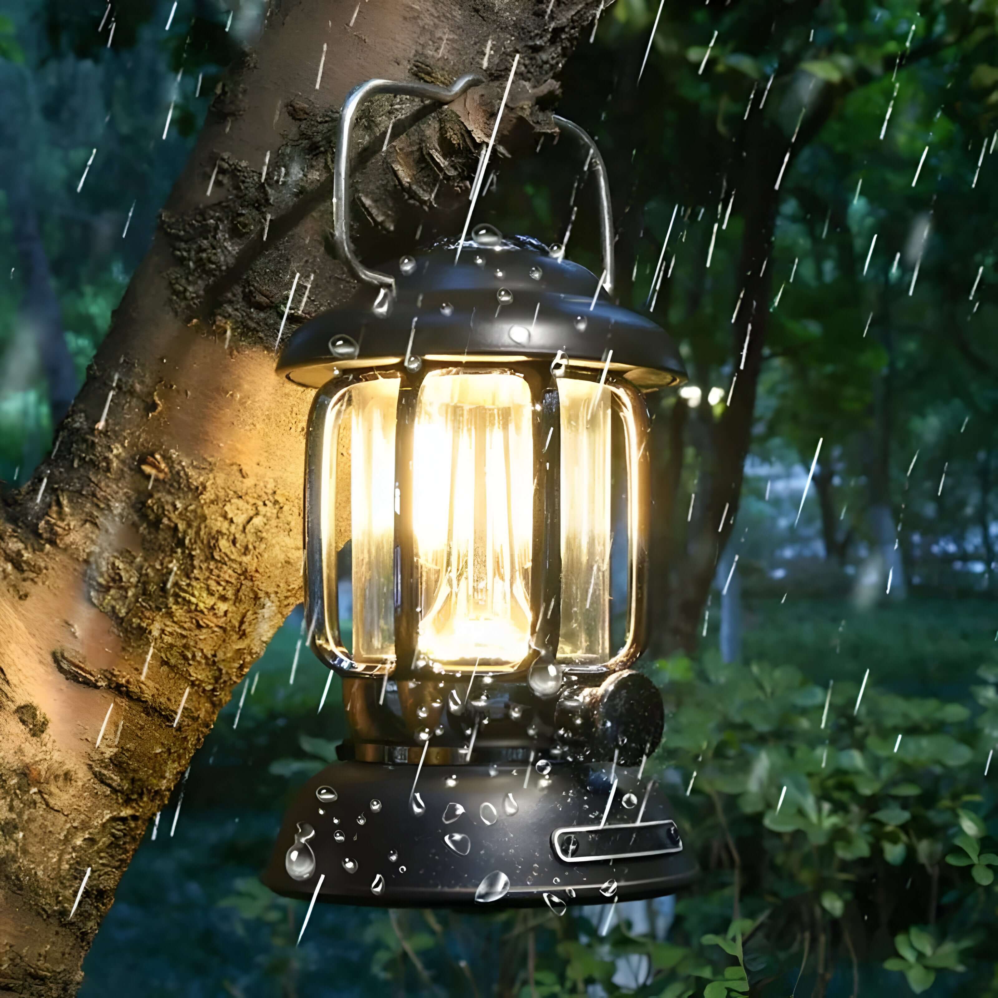 Lysna – Bærbar Retro Campinglampe til Utendørs Bruk (LED)