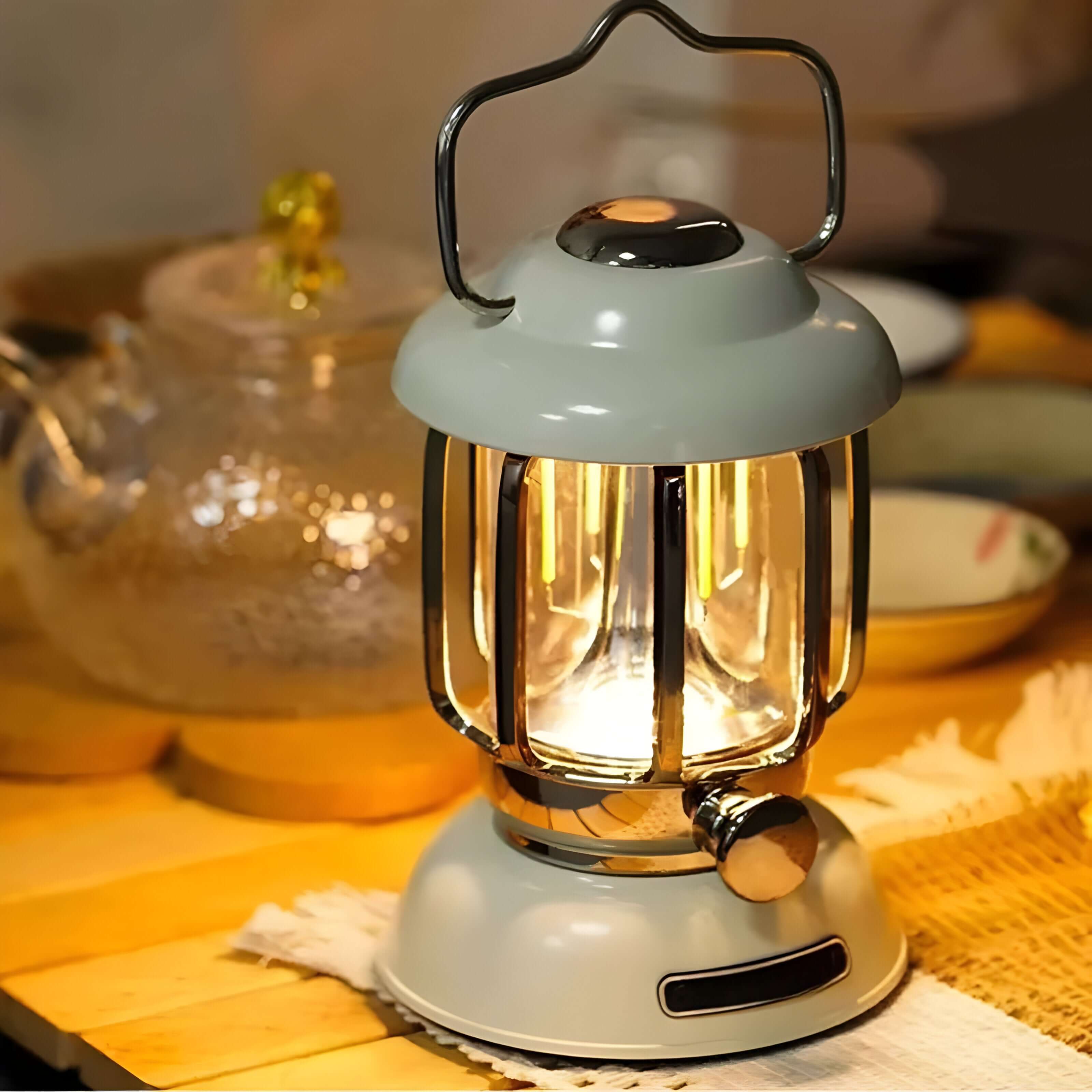 Lysna – Bærbar Retro Campinglampe til Utendørs Bruk (LED)