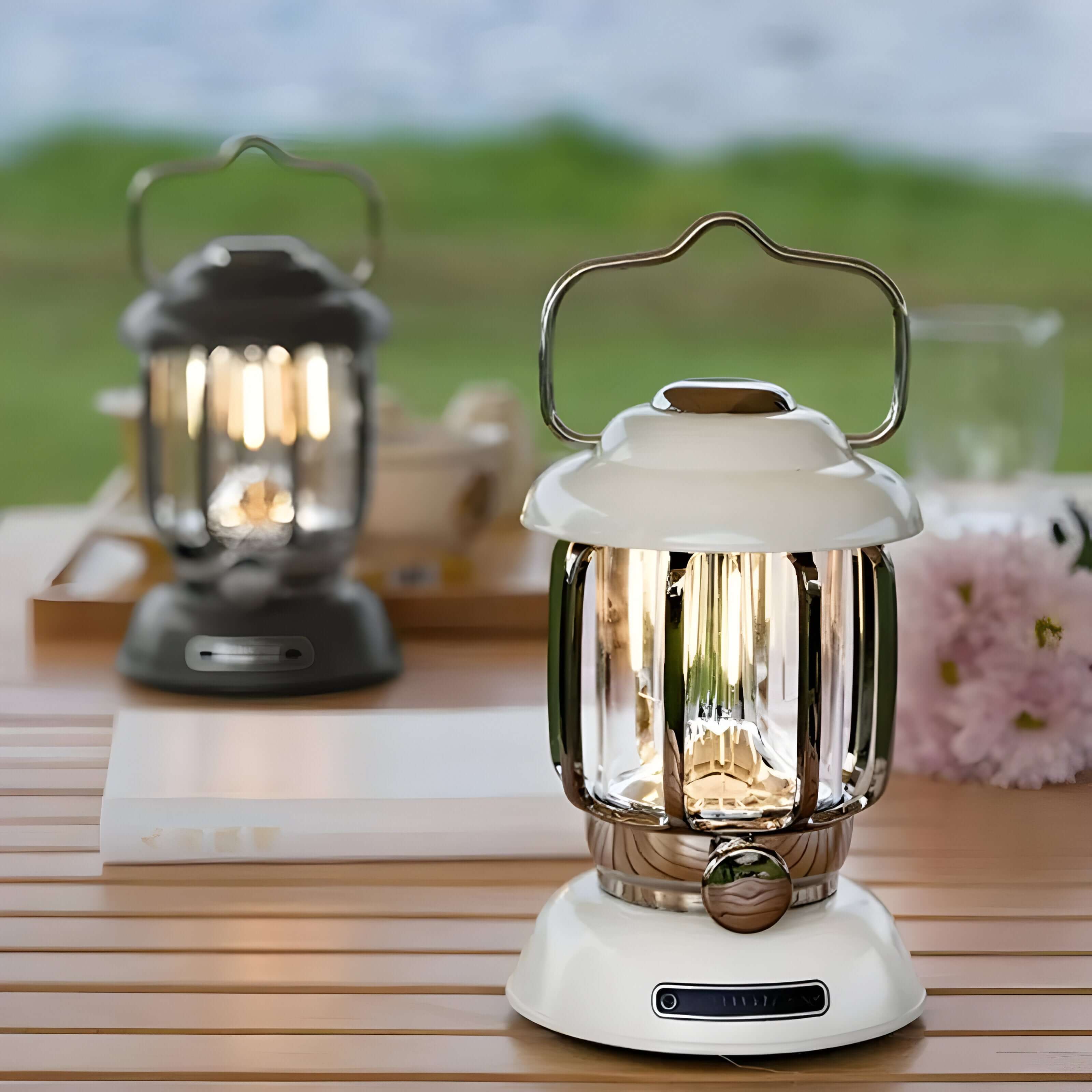 Lysna – Bærbar Retro Campinglampe til Utendørs Bruk (LED)